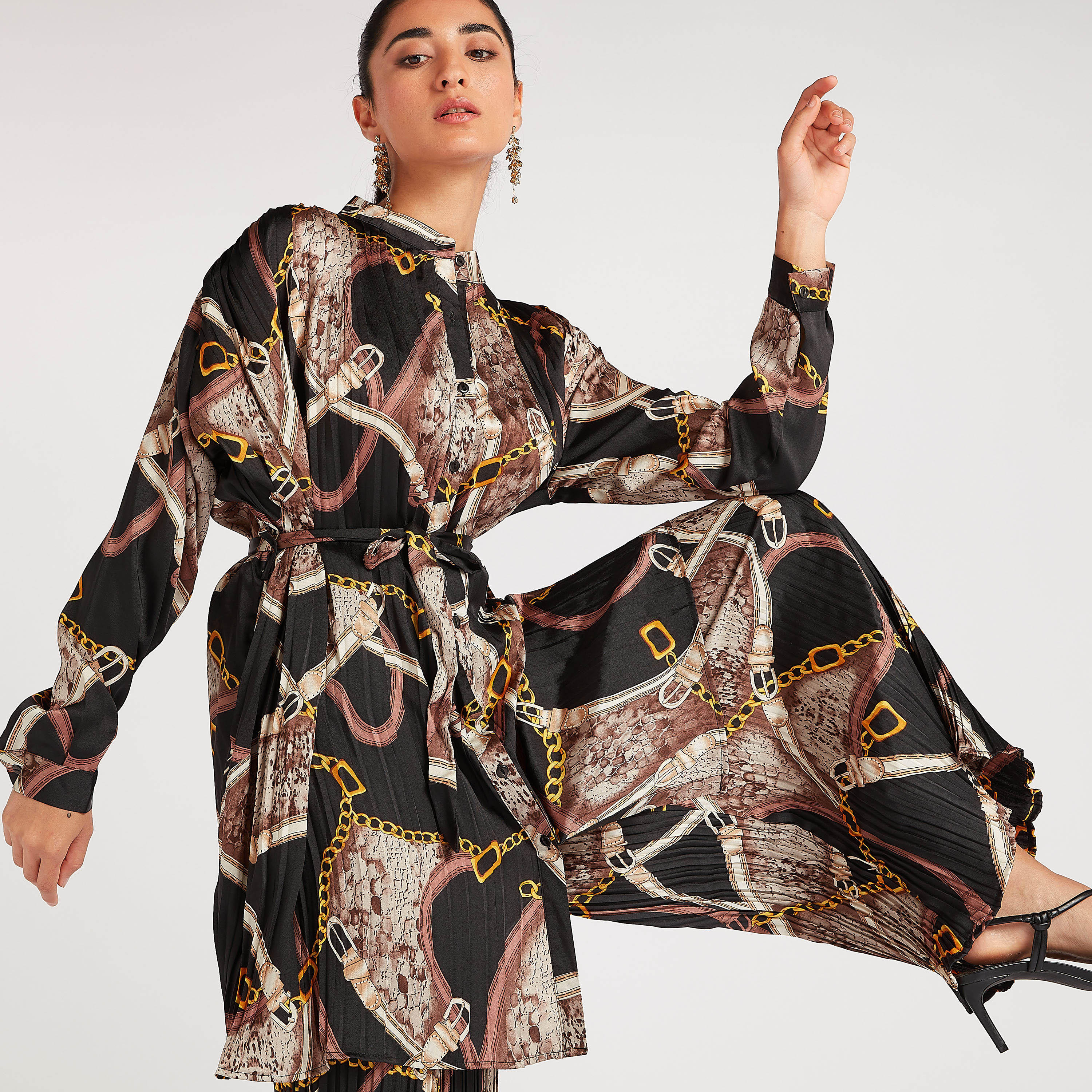 تونيك بأكمام طويلة وحزام رباط وطبعات من توإكستريمز-women-clothing-shirtsandblouses-blouses-image-1