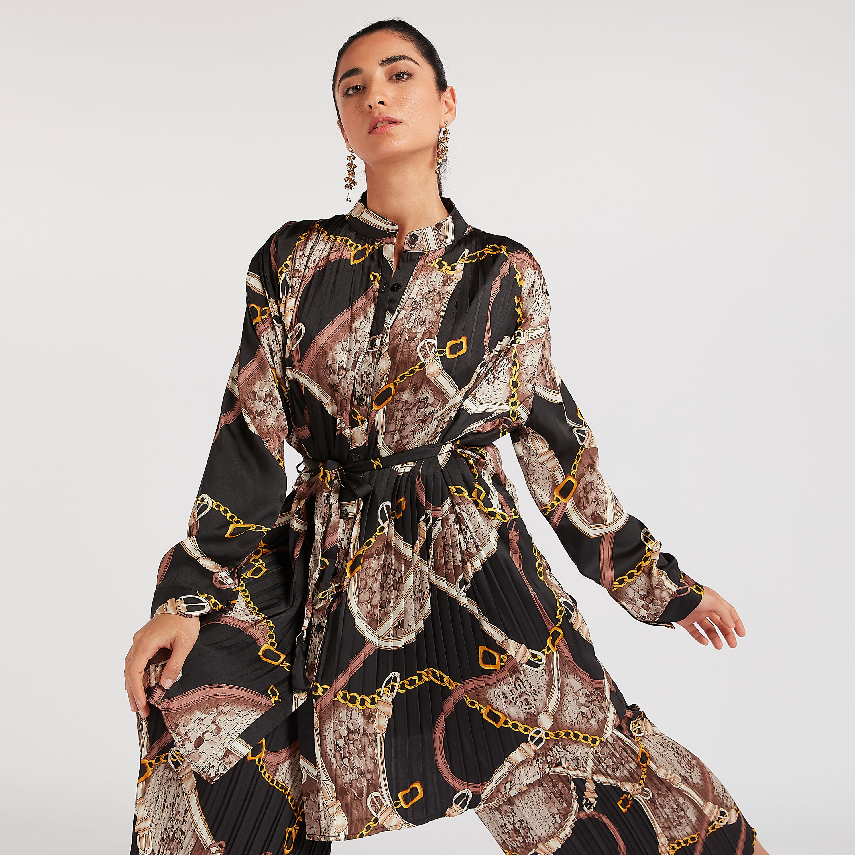 تونيك بأكمام طويلة وحزام رباط وطبعات من توإكستريمز-women-clothing-shirtsandblouses-blouses-image-5