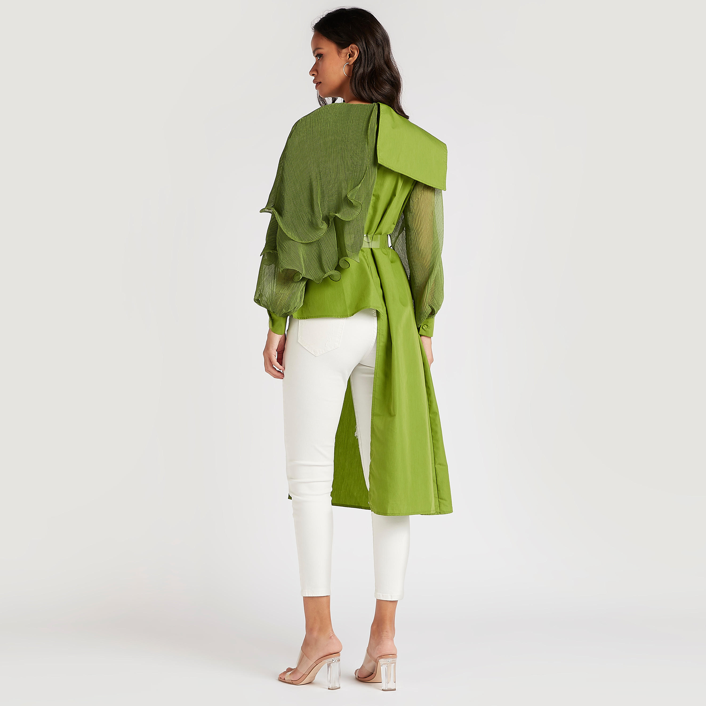 بلوزة طويلة بياقة ضيّفة وتفاصيل كشكشة من تو إكستريمز-women-clothing-shirtsandblouses-blouses-image-4