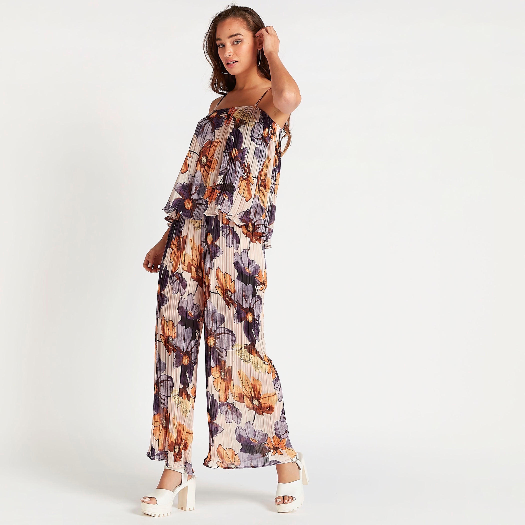 بنطلون بالازو بخصر مطّاطي وطبعات زهرية من تو إكستريمز-women-clothing-bottoms-trousers-image-2