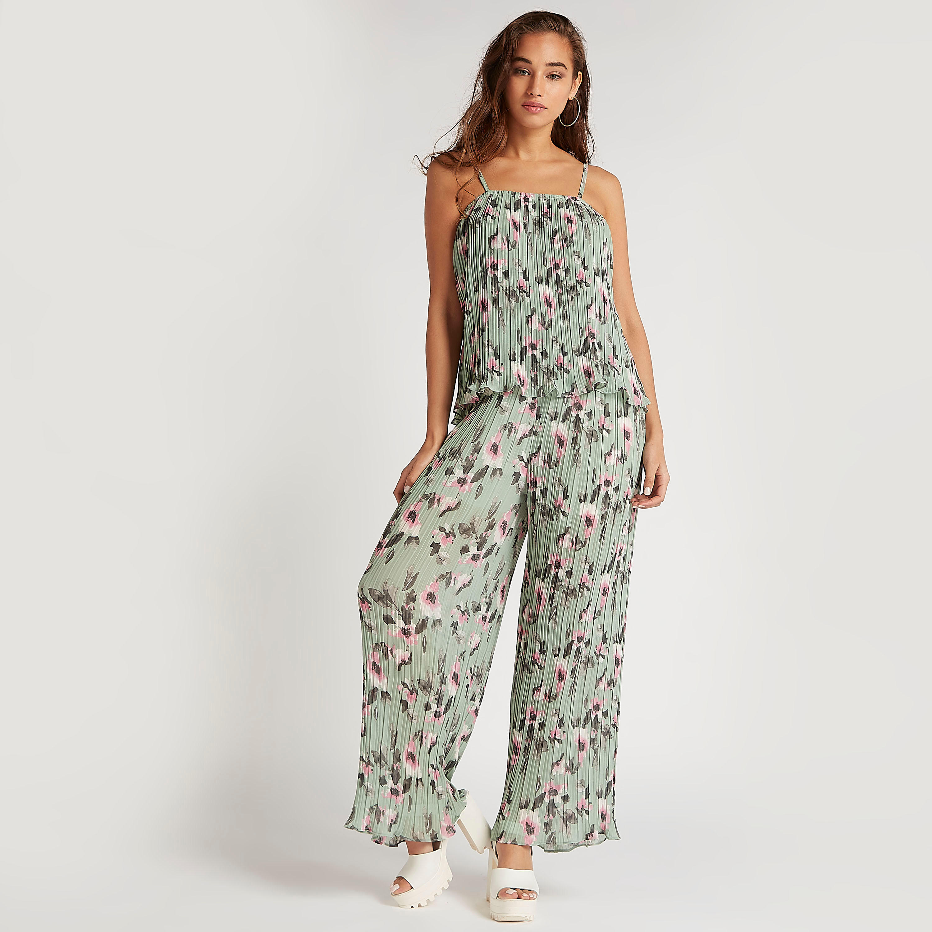بنطلون بالازو بخصر مطّاطي وطبعات زهرية من تو إكستريمز-women-clothing-bottoms-trousers-image-2