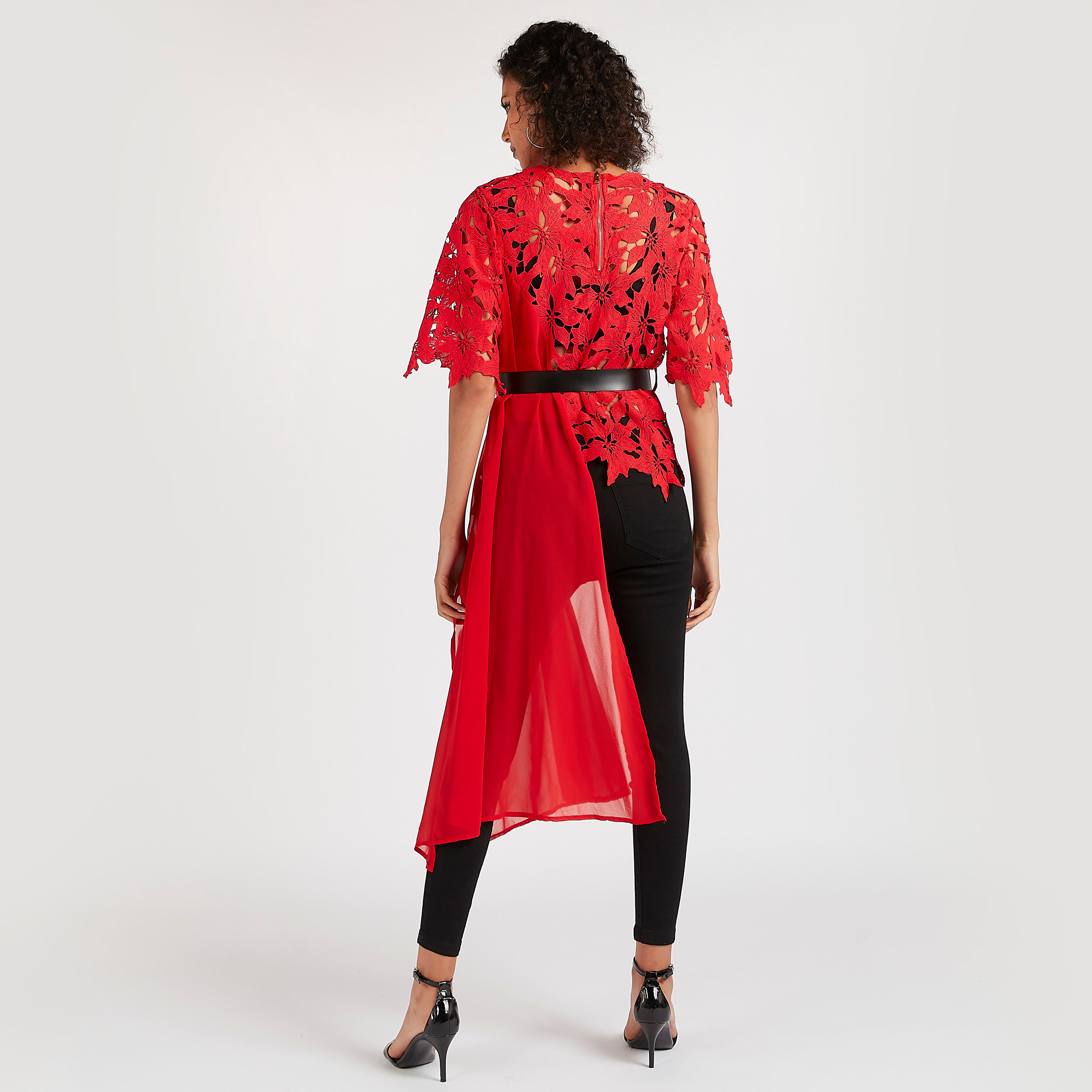 2Xtremz Lace Detailed Asymmetric Top with Crew Neck-women-clothing-shirtsandblouses-blouses-image-4