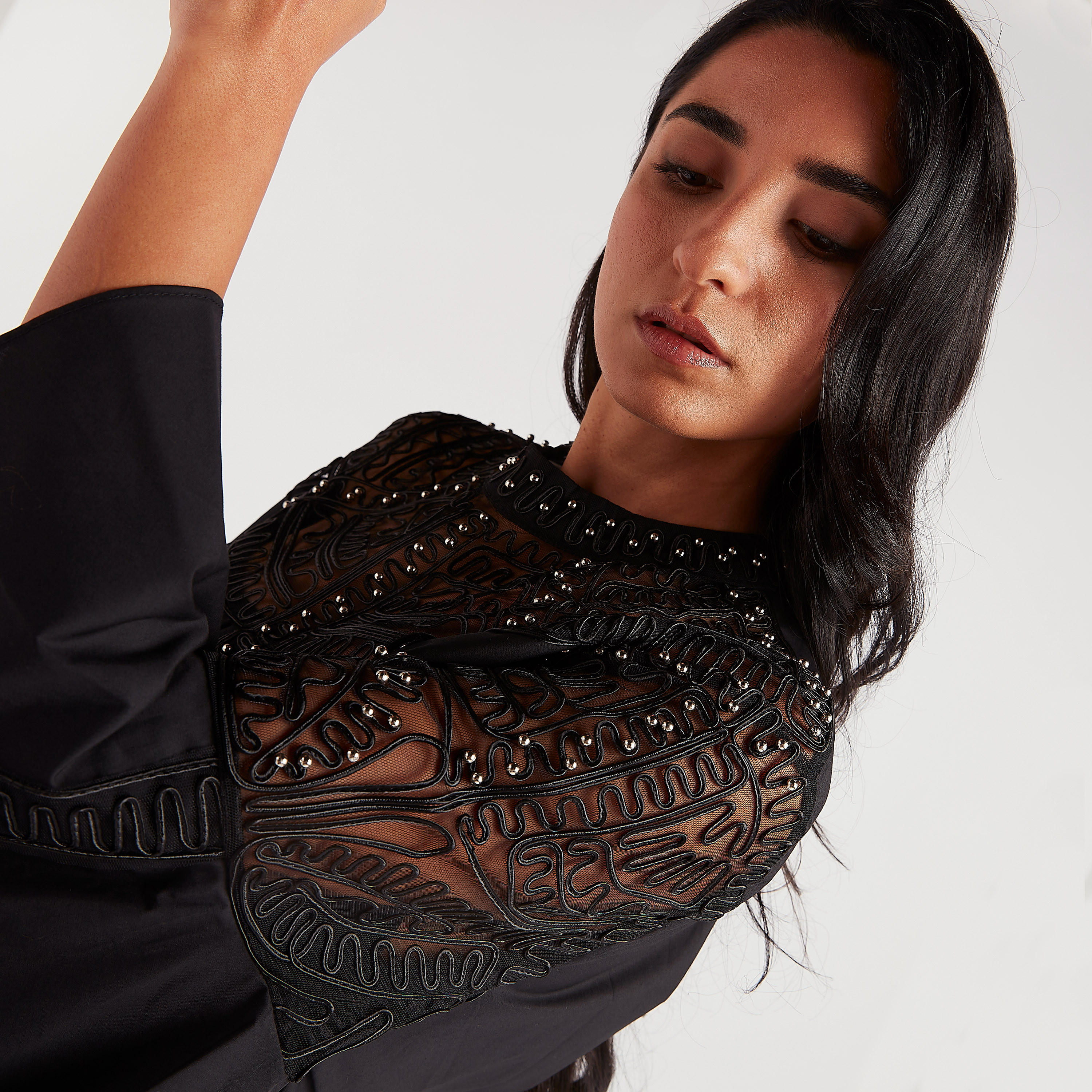 فستان إيه لاين ميدي مزيّن بأكمام 3/4 من تو إكستريمز-women-clothing-dresses-image-6