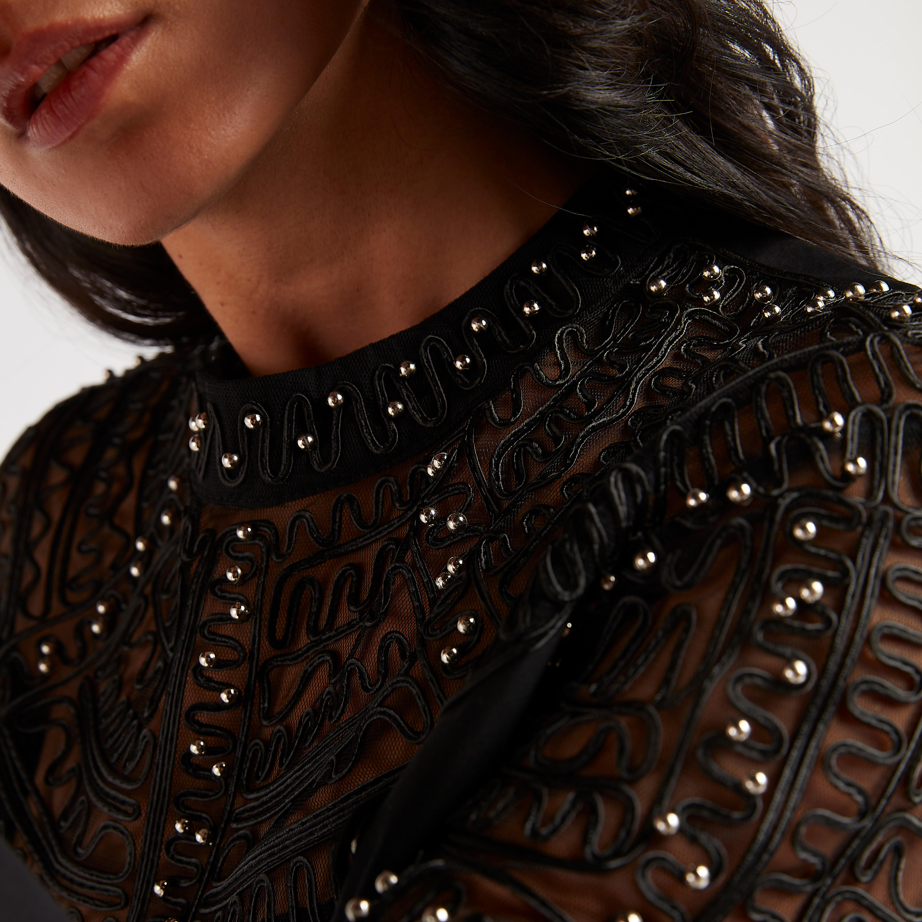 فستان إيه لاين ميدي مزيّن بأكمام 3/4 من تو إكستريمز-women-clothing-dresses-image-8