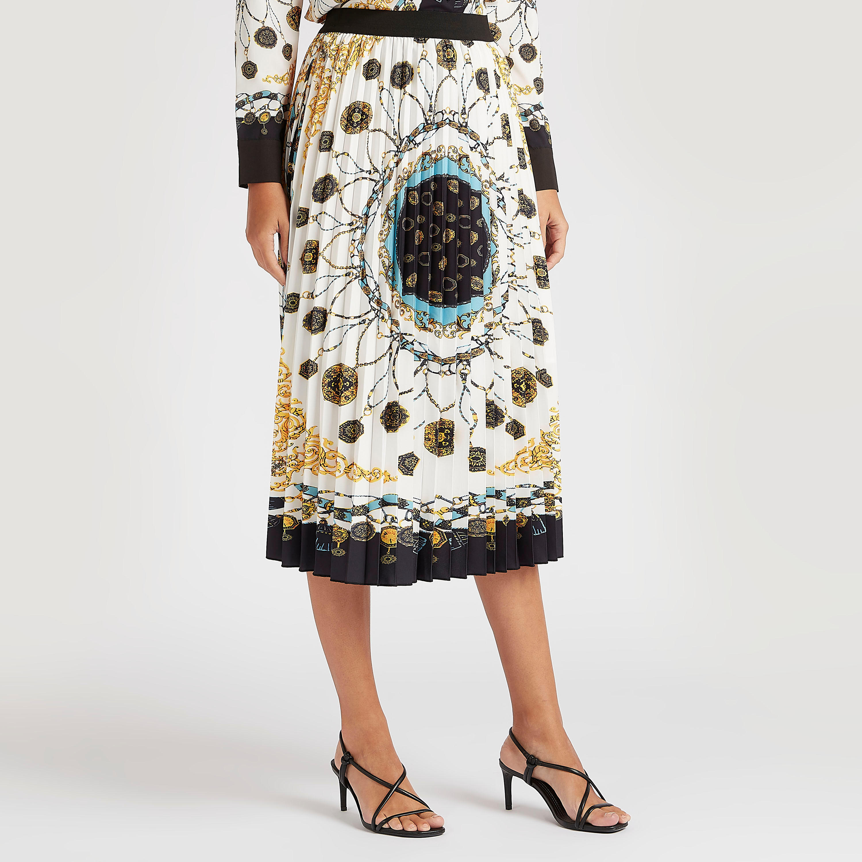 تنورة رسميّة ميدي إيه لاين بطبعات من تو إكستريمز-women-clothing-bottoms-skirts-image-1