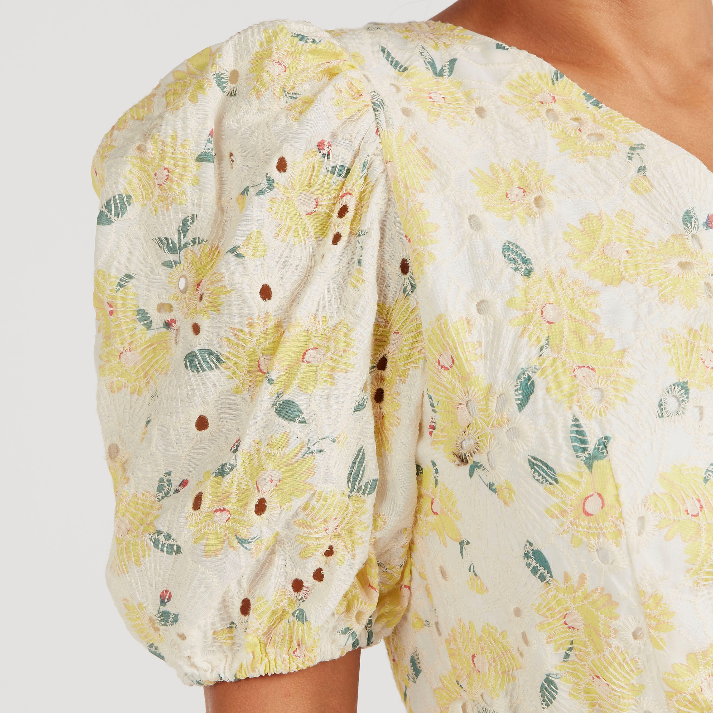 فستان ميدي إيه لاين بطبعات أزهار وأكمام منفوخة من تو إكستريمز-women-clothing-dresses-image-5