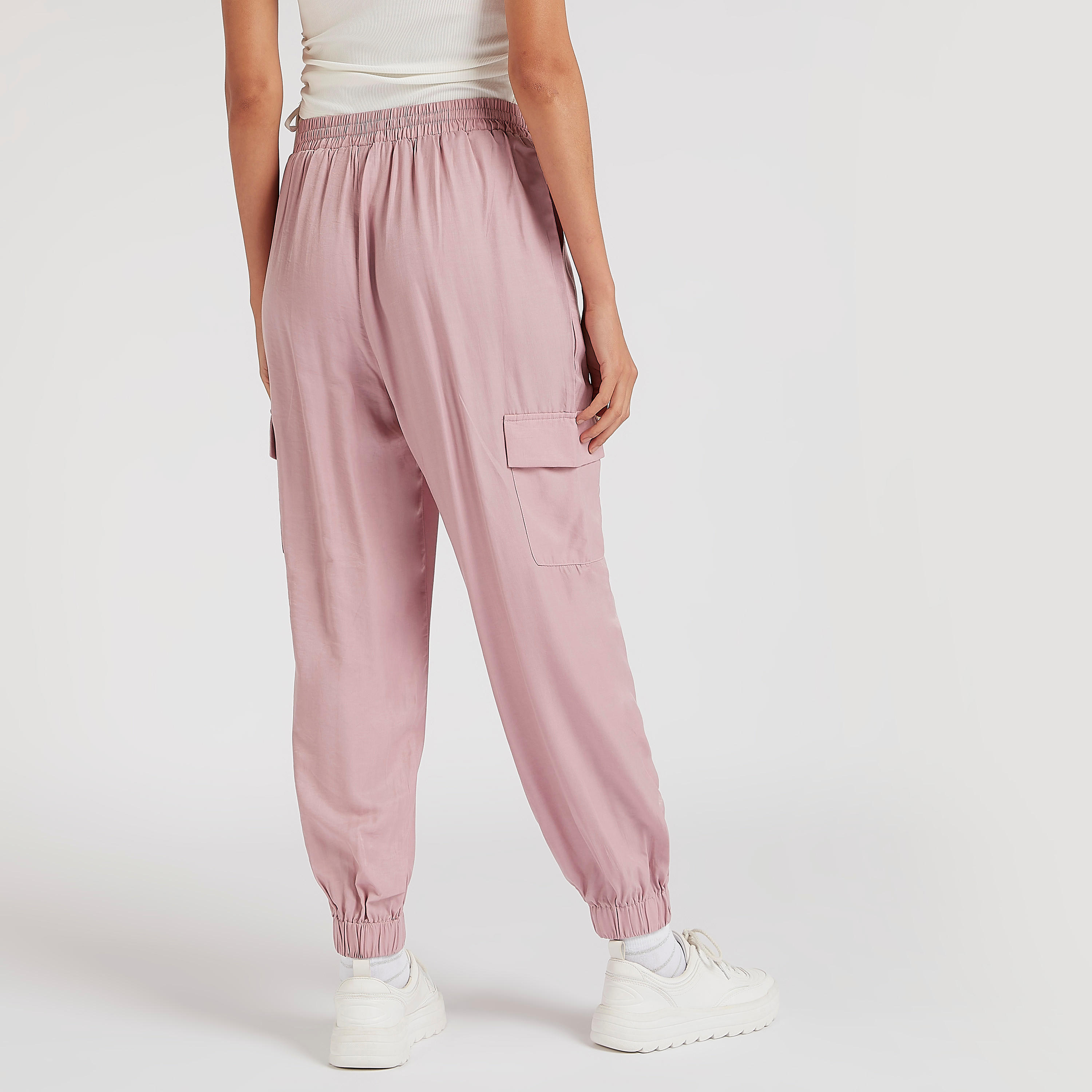 2Xtremz Solid High-Rise Cargo Pants with Pockets-women-clothing-bottoms-joggers-image-4