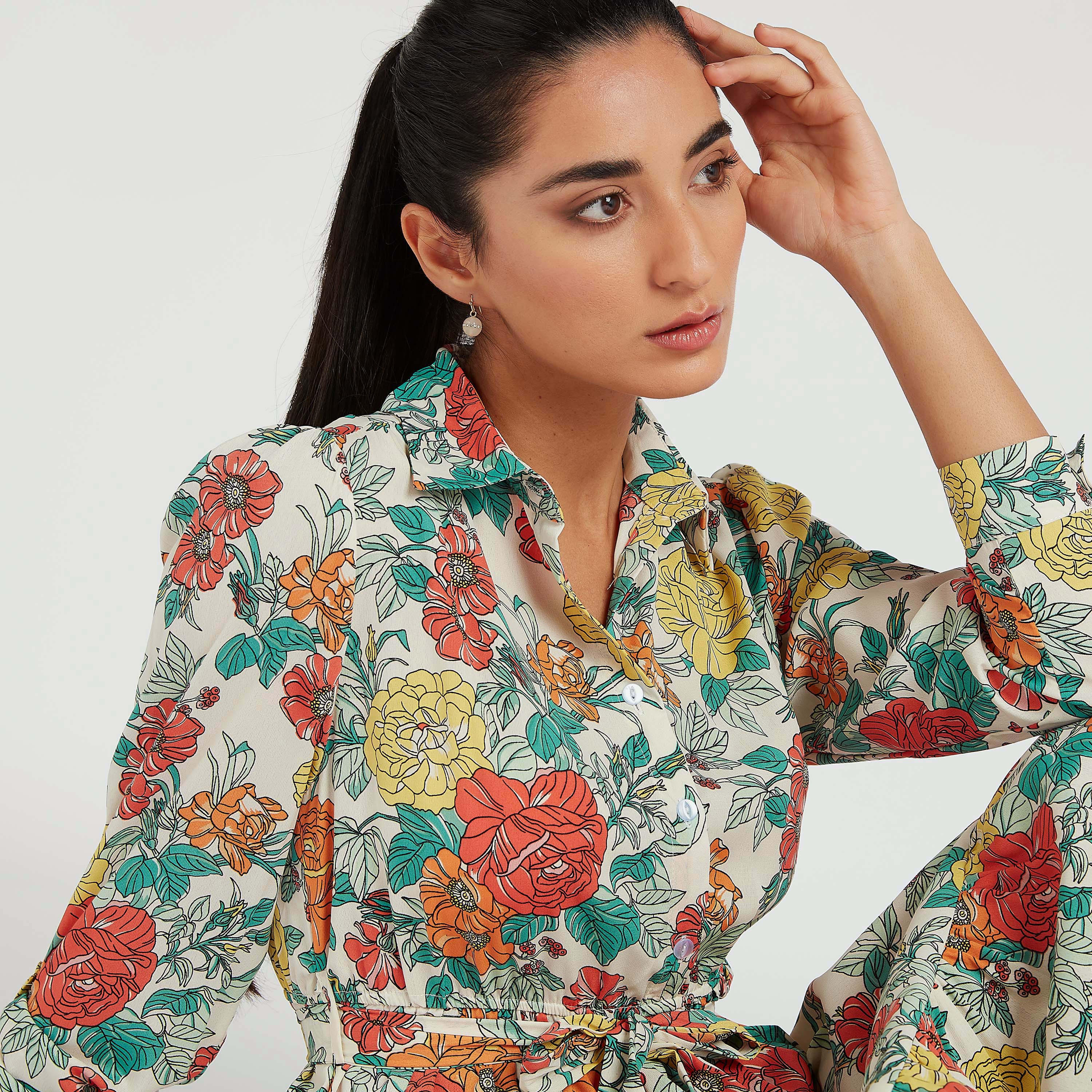 فستان طويل إيه لاين بطبعات أزهار مع رباط من تو إكستريمز-women-clothing-dresses-image-3