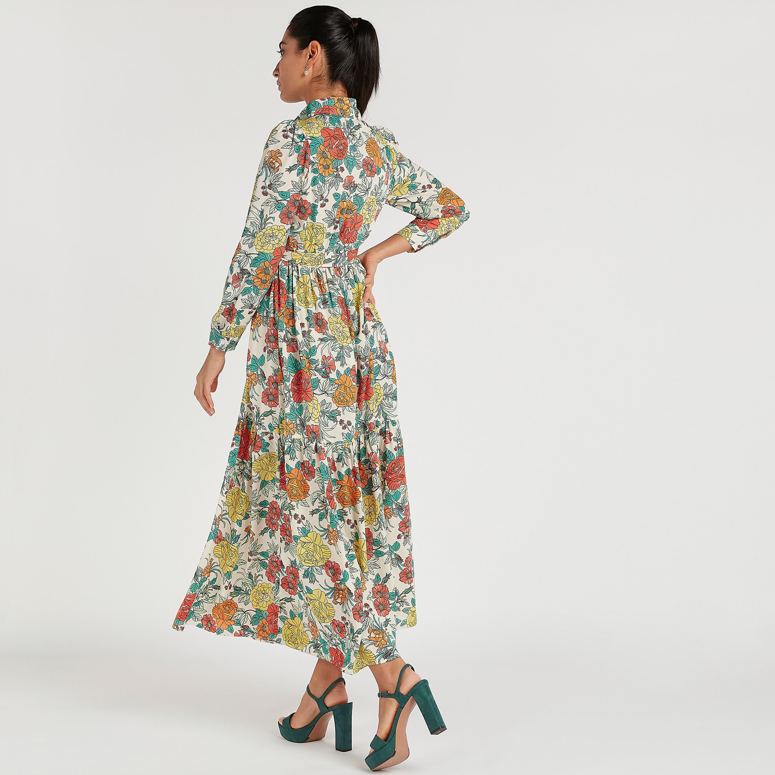 فستان طويل إيه لاين بطبعات أزهار مع رباط من تو إكستريمز-women-clothing-dresses-image-4