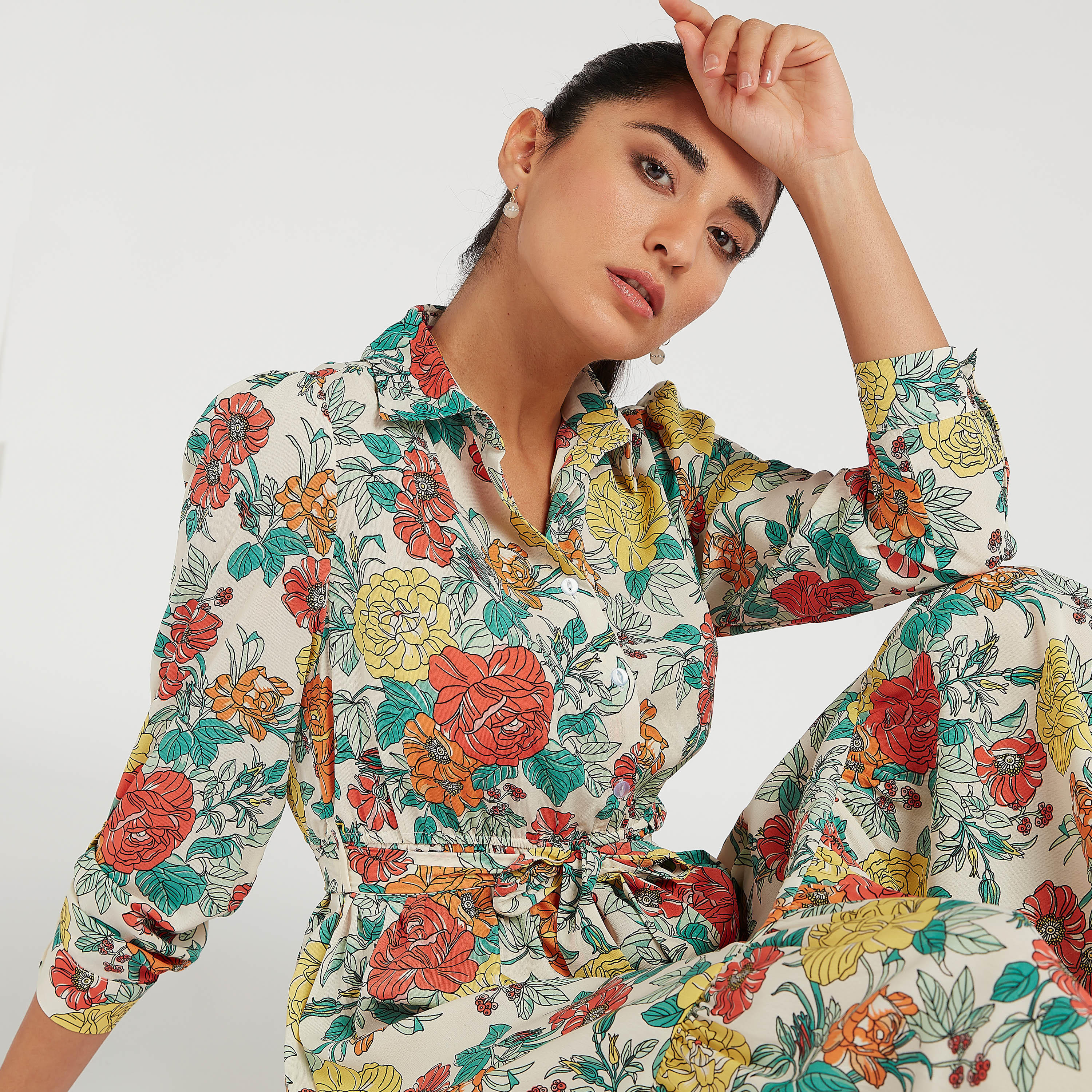 فستان طويل إيه لاين بطبعات أزهار مع رباط من تو إكستريمز-women-clothing-dresses-image-8