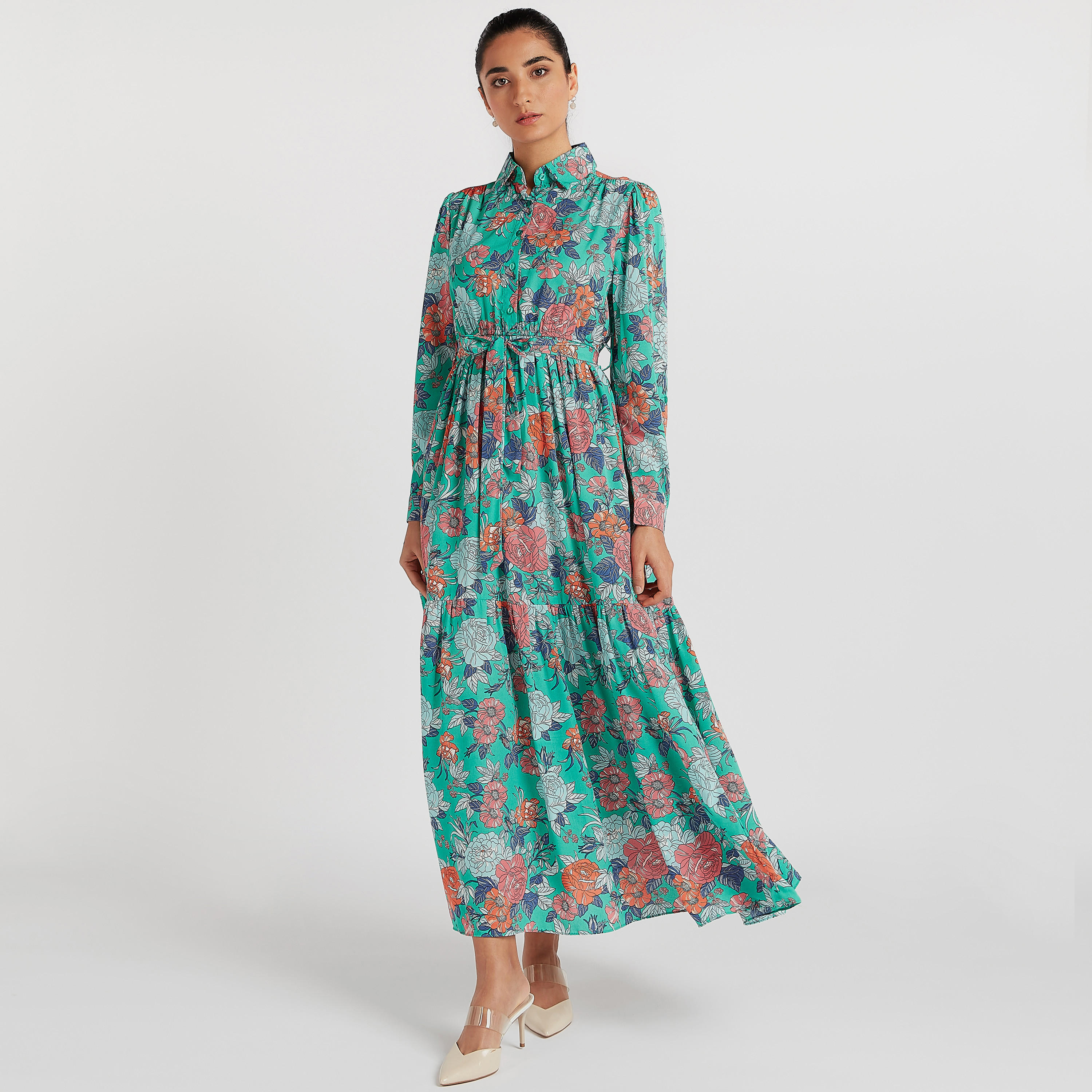 فستان طويل إيه لاين بطبعات أزهار وأكمام طويلة من تو إكستريمز-women-clothing-dresses-image-7
