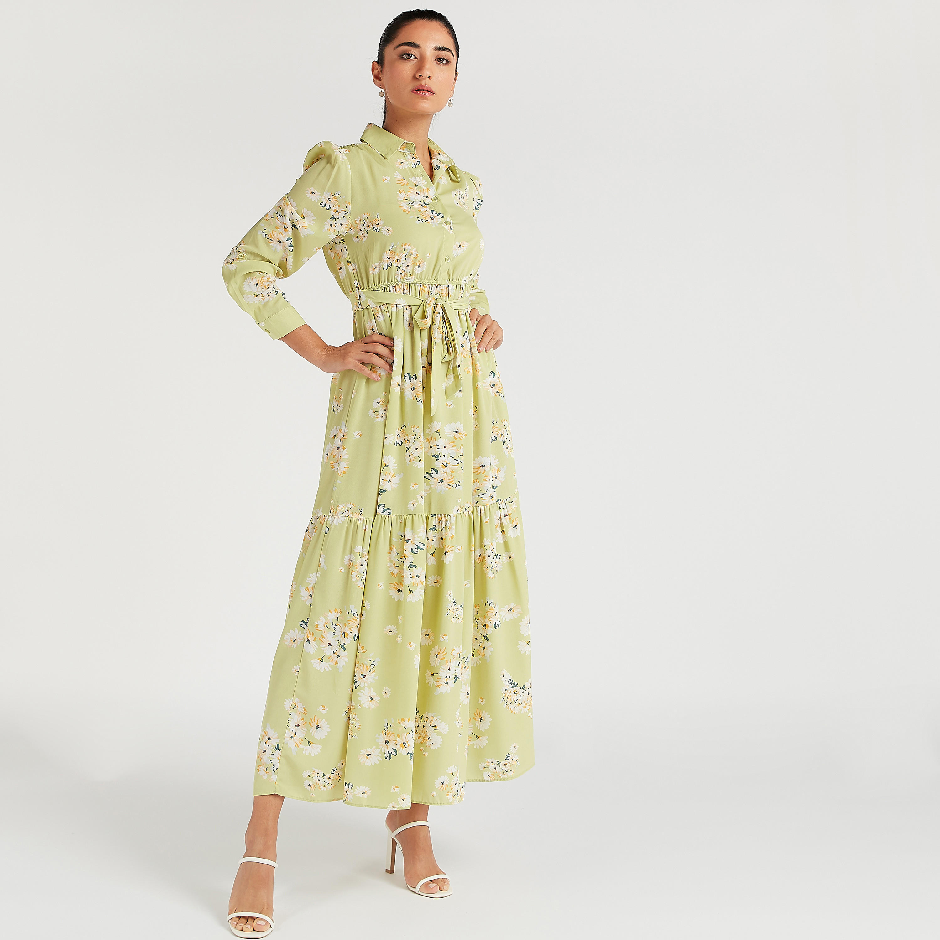 فستان طويل إيه لاين بطبعات أزهار مع رباط من تو إكستريمز-women-clothing-dresses-image-2