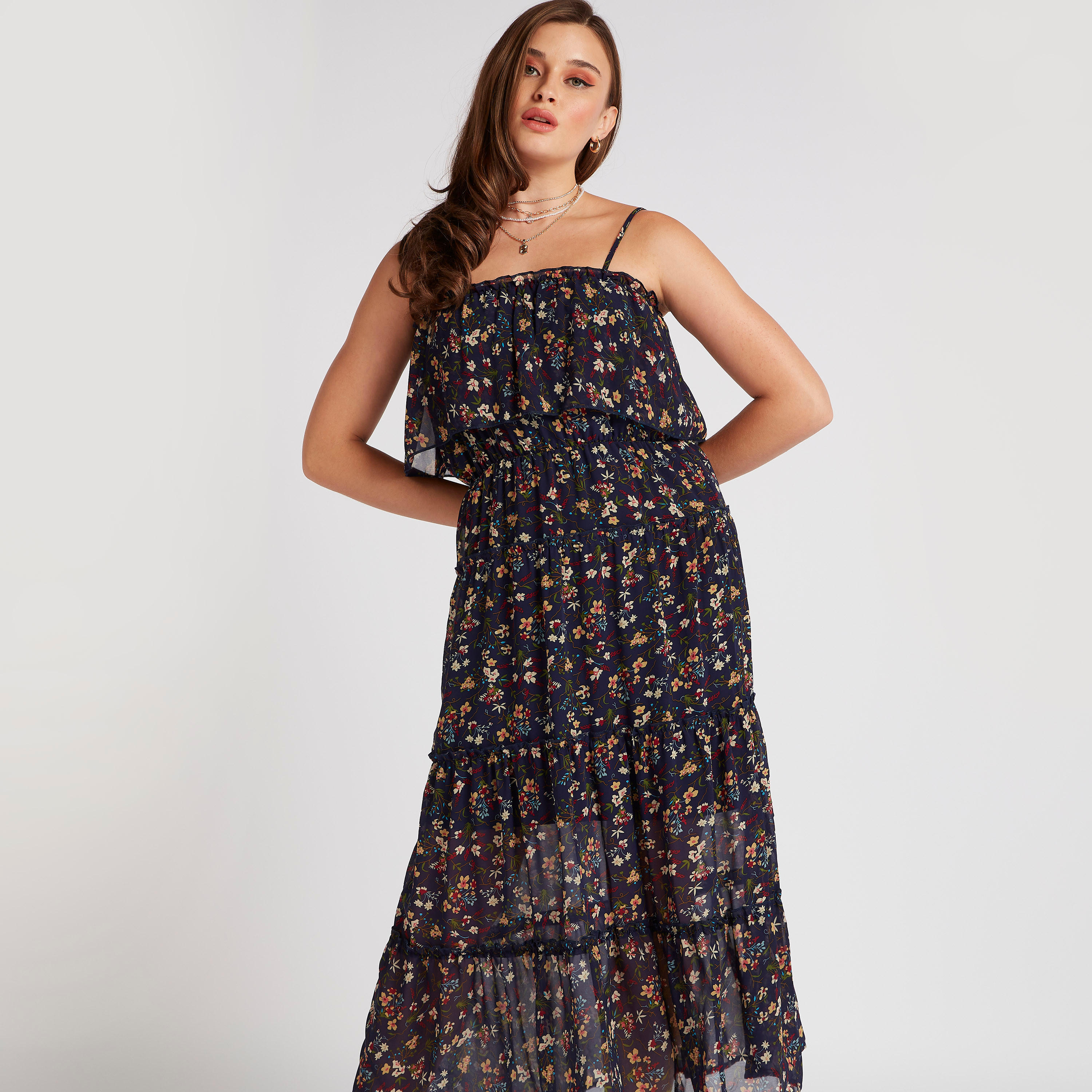 فستان ميدي إيه لاين بطبعات أزهار من تو إكستريمز-women-clothing-dresses-image-6