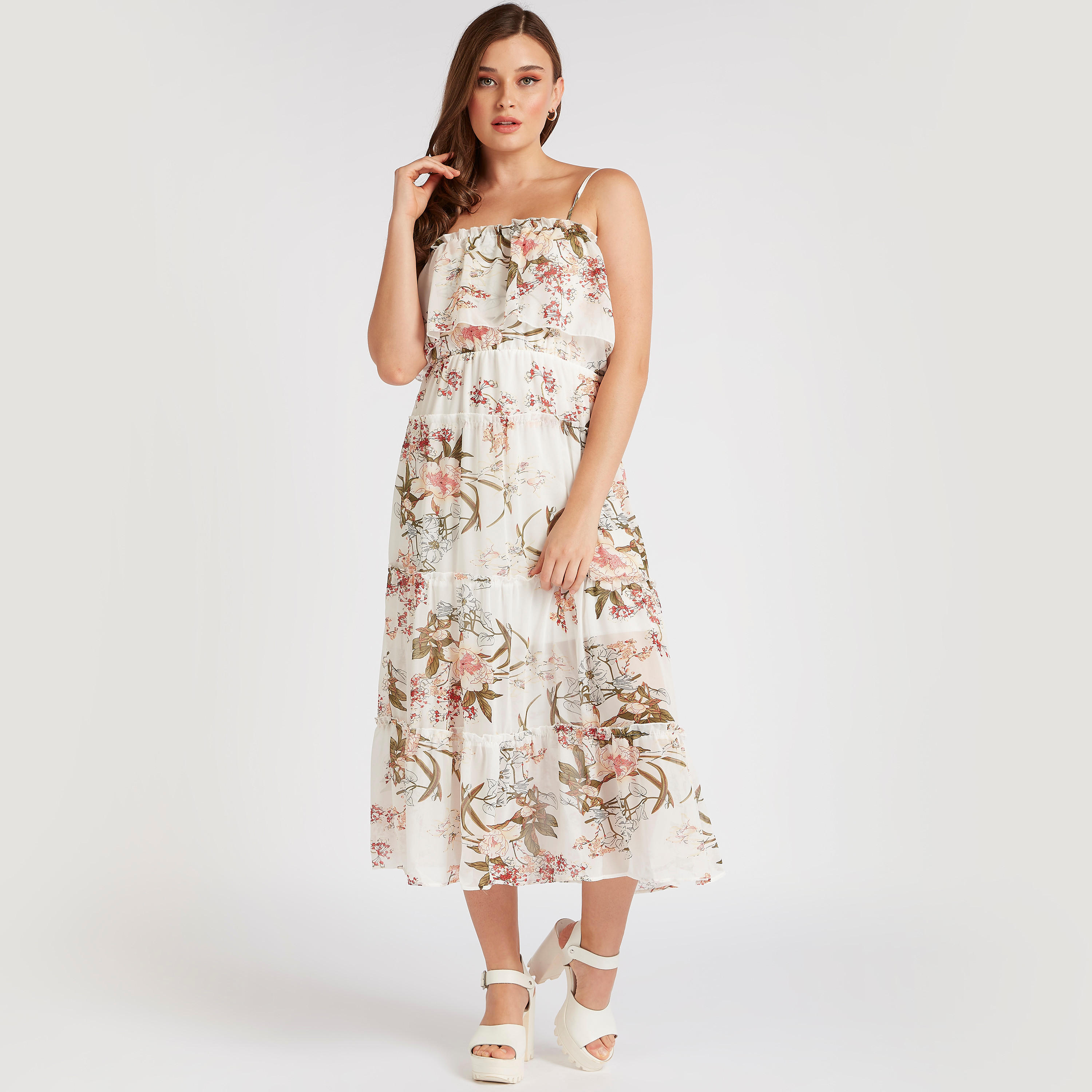 فستان ميدي إيه لاين بطبعات أزهار متعدد الطبقات من تو إكستريمز-women-clothing-dresses-image-2