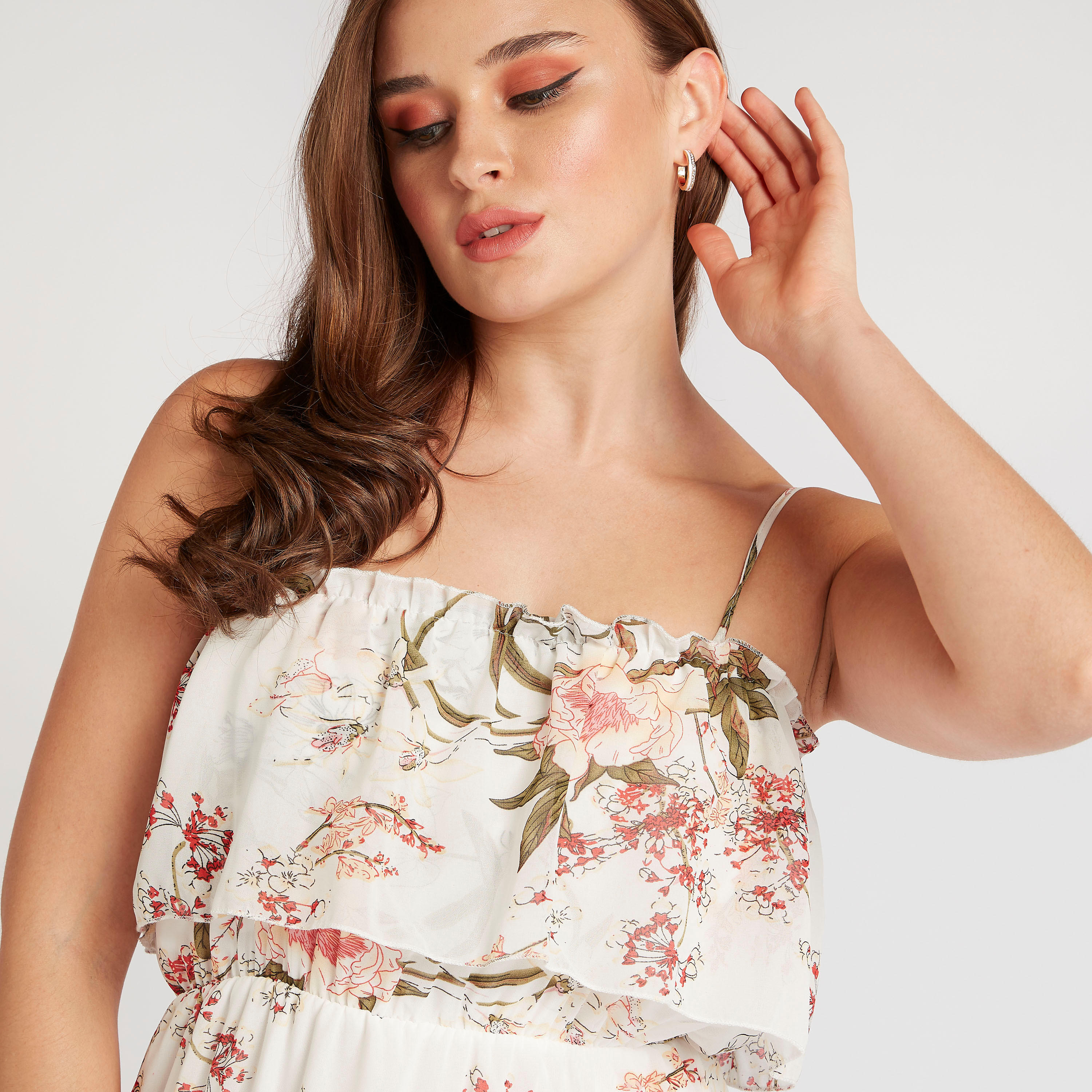 فستان ميدي إيه لاين بطبعات أزهار متعدد الطبقات من تو إكستريمز-women-clothing-dresses-image-3