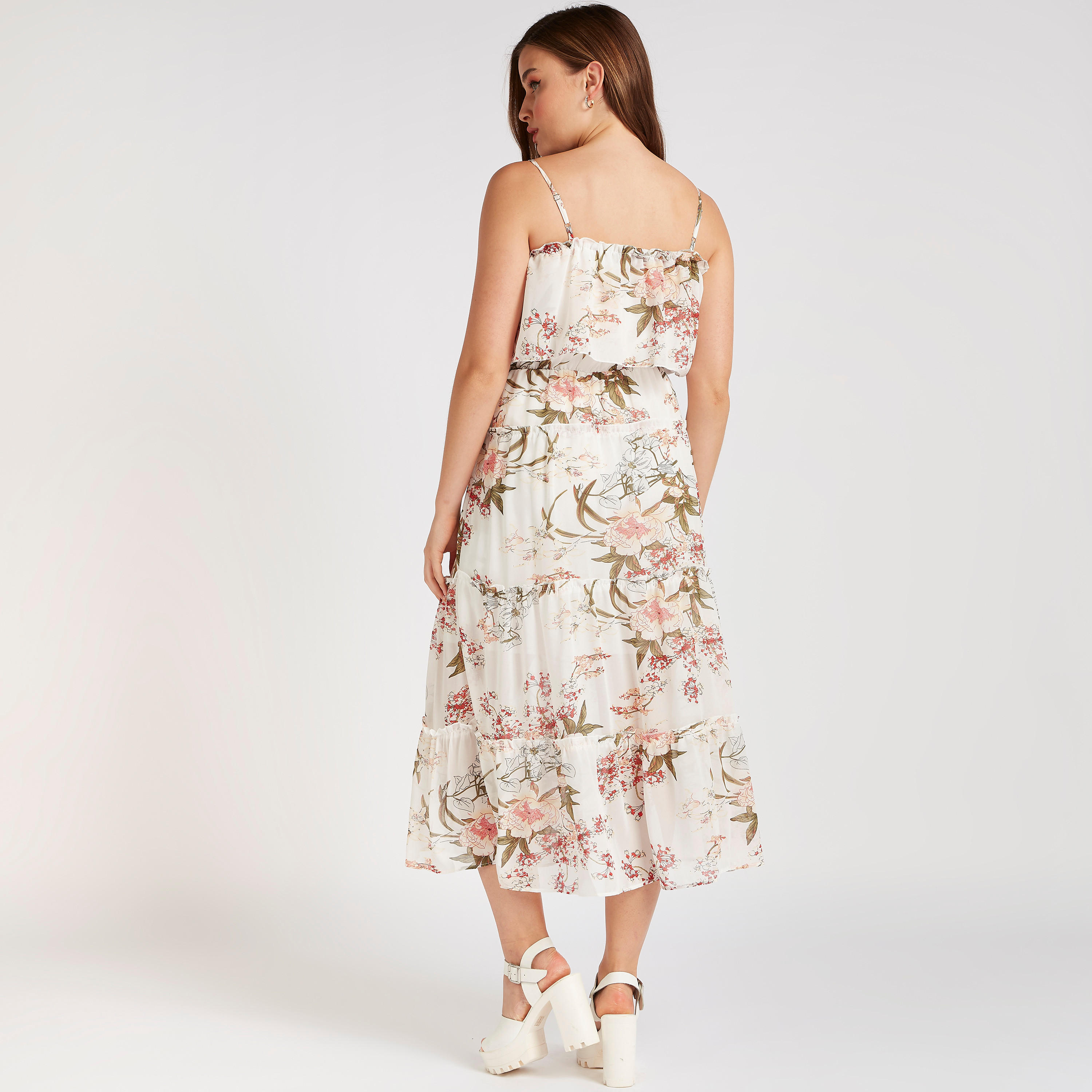 فستان ميدي إيه لاين بطبعات أزهار متعدد الطبقات من تو إكستريمز-women-clothing-dresses-image-4