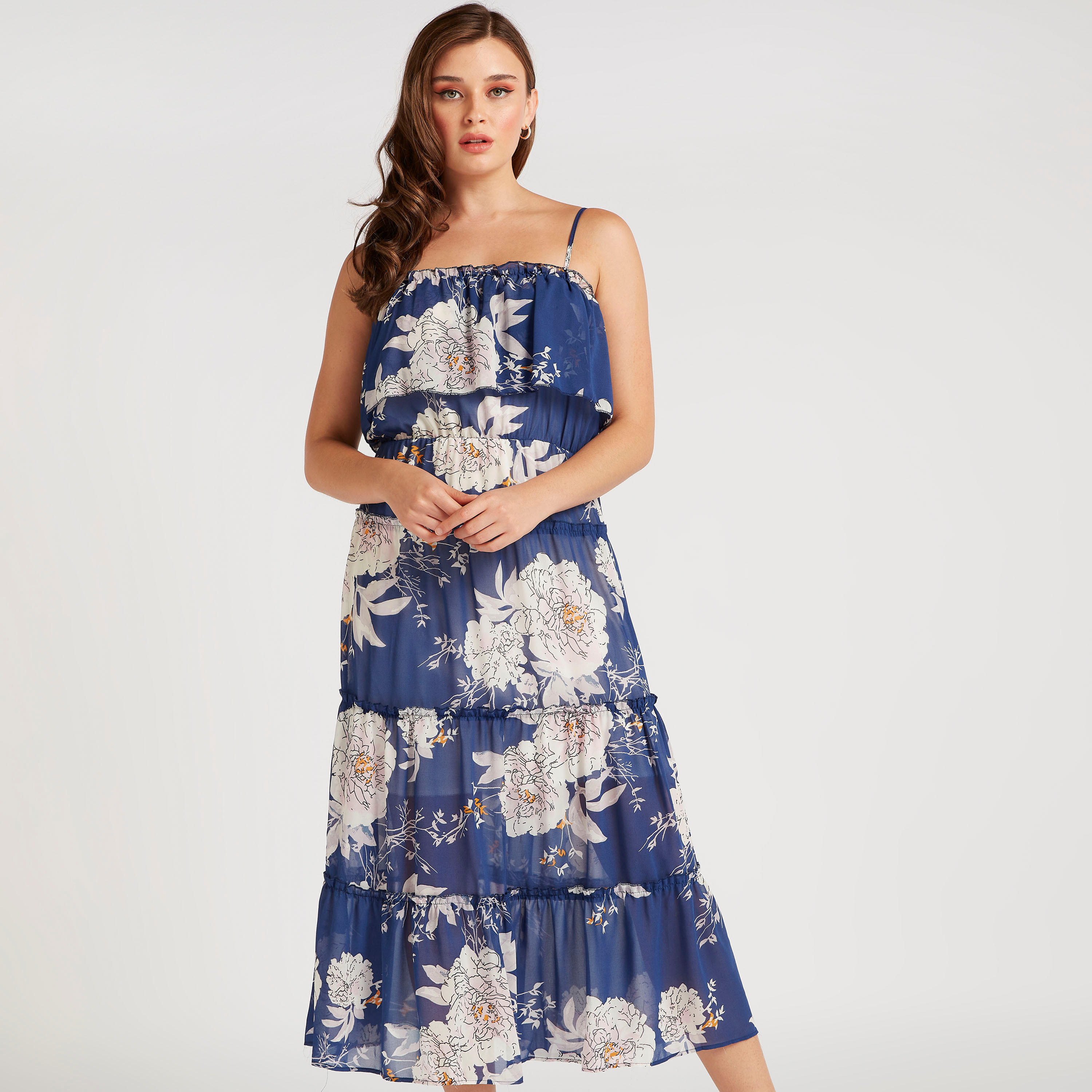 فستان ميدي إيه لاين بطبعات أزهار من تو إكستريمز-women-clothing-dresses-image-6