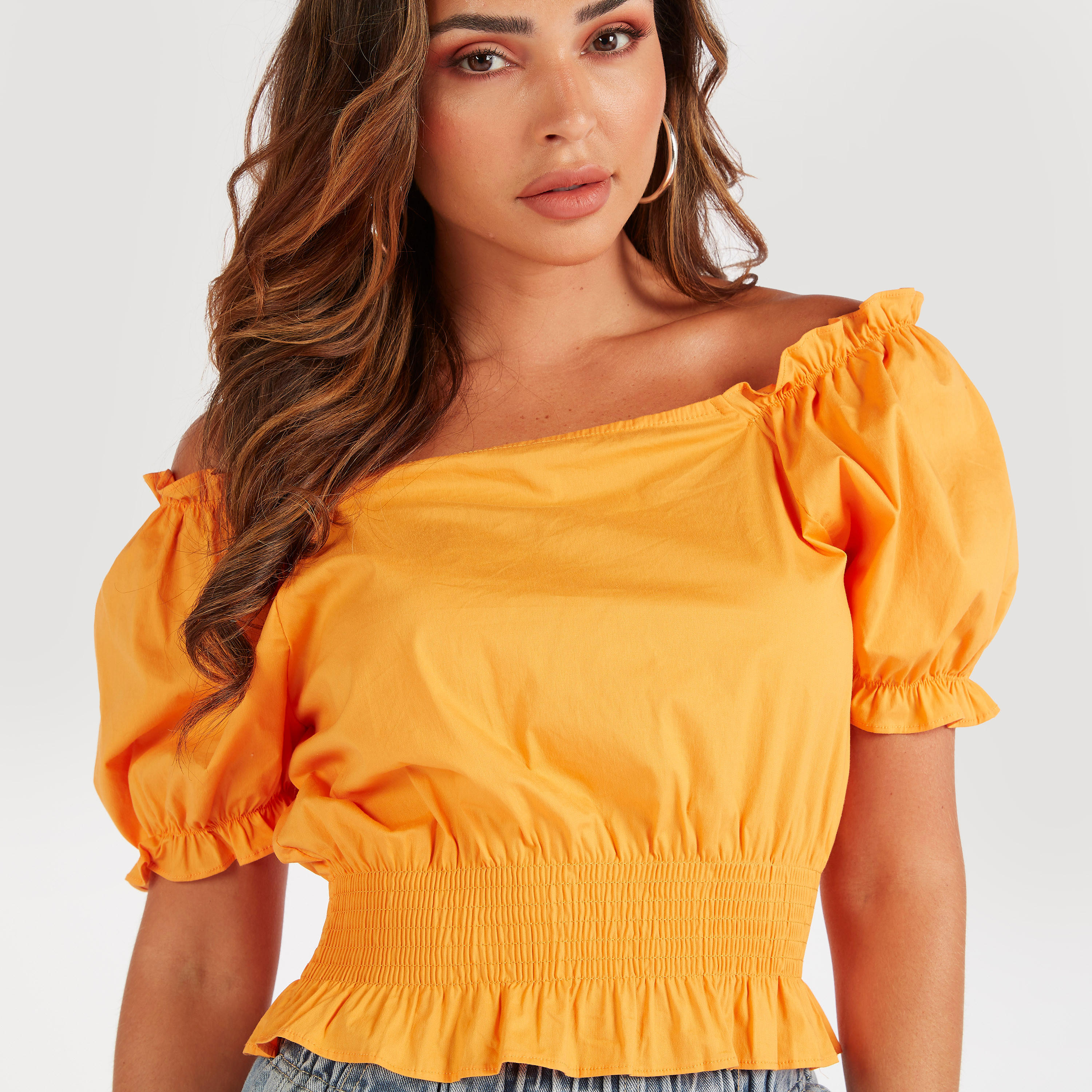 2Xtremz Solid Off Shoulder Blouse with Short Sleeves-women-clothing-shirtsandblouses-blouses-image-3