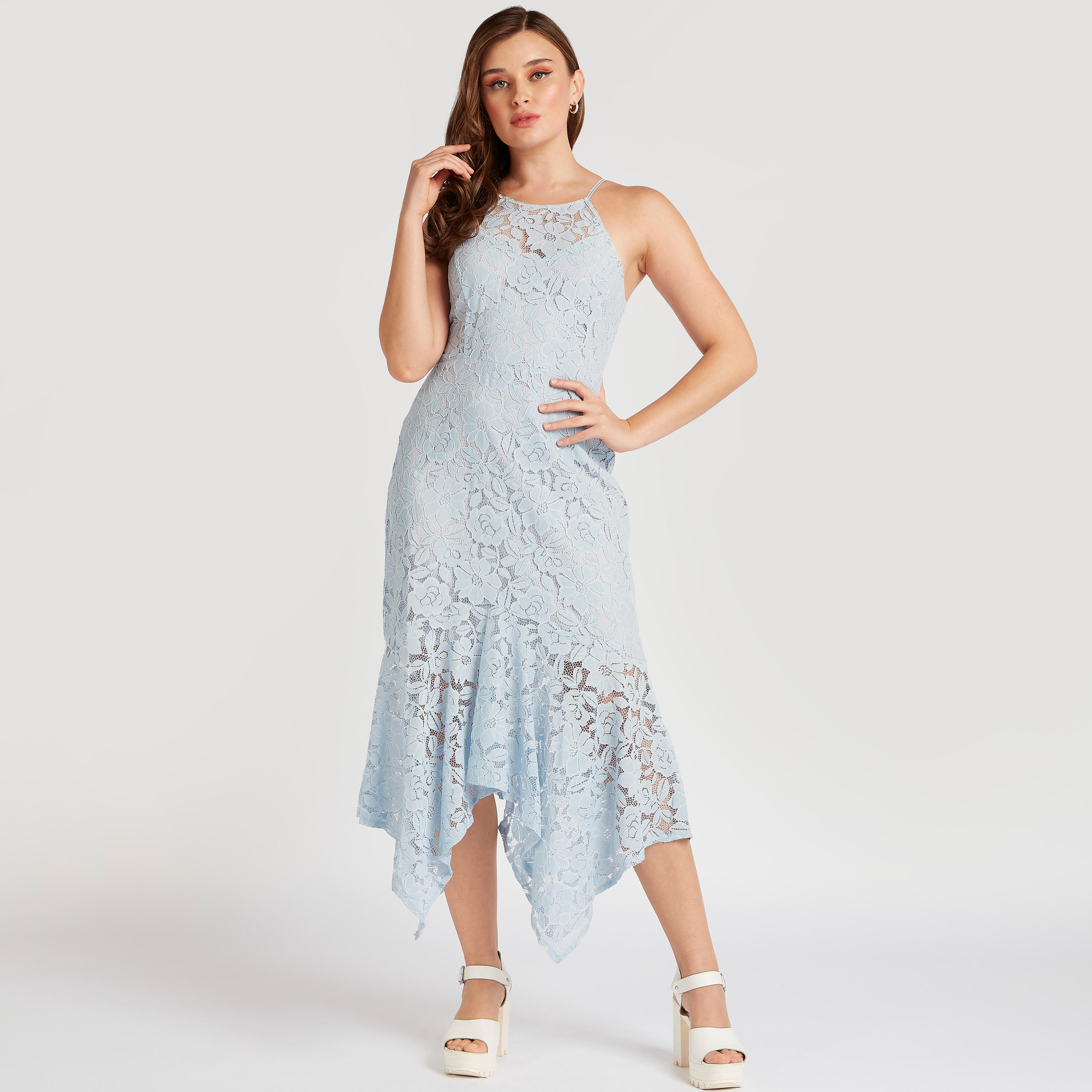 فستان بتفاصيل دانتيل ميدي بطول غير متساوي مع أحزمة قابلة للتعديل-women-clothing-dresses-image-2