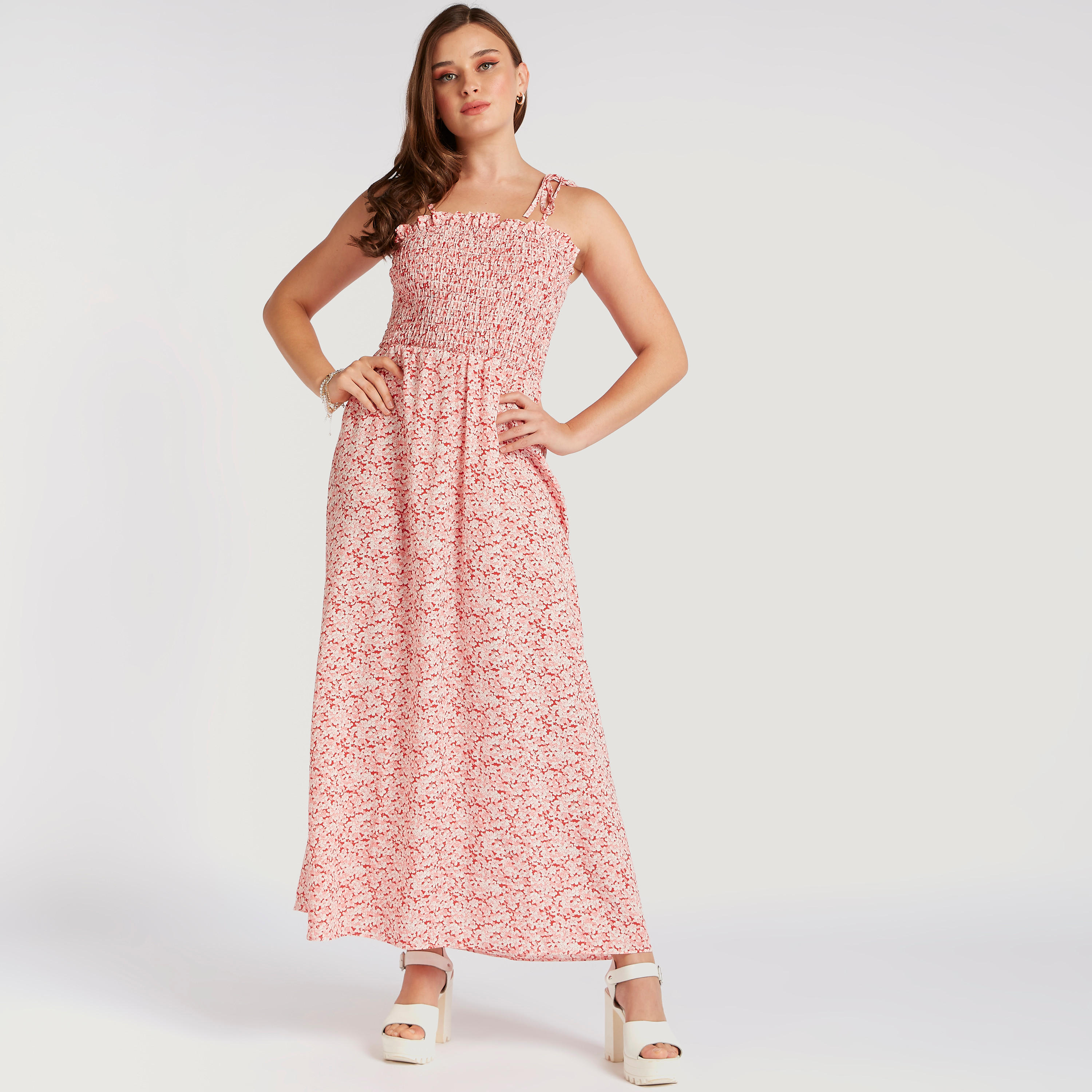 فستان إيه لاين طويل بطبعات أزهار من تو إكستريمز-women-clothing-dresses-image-1