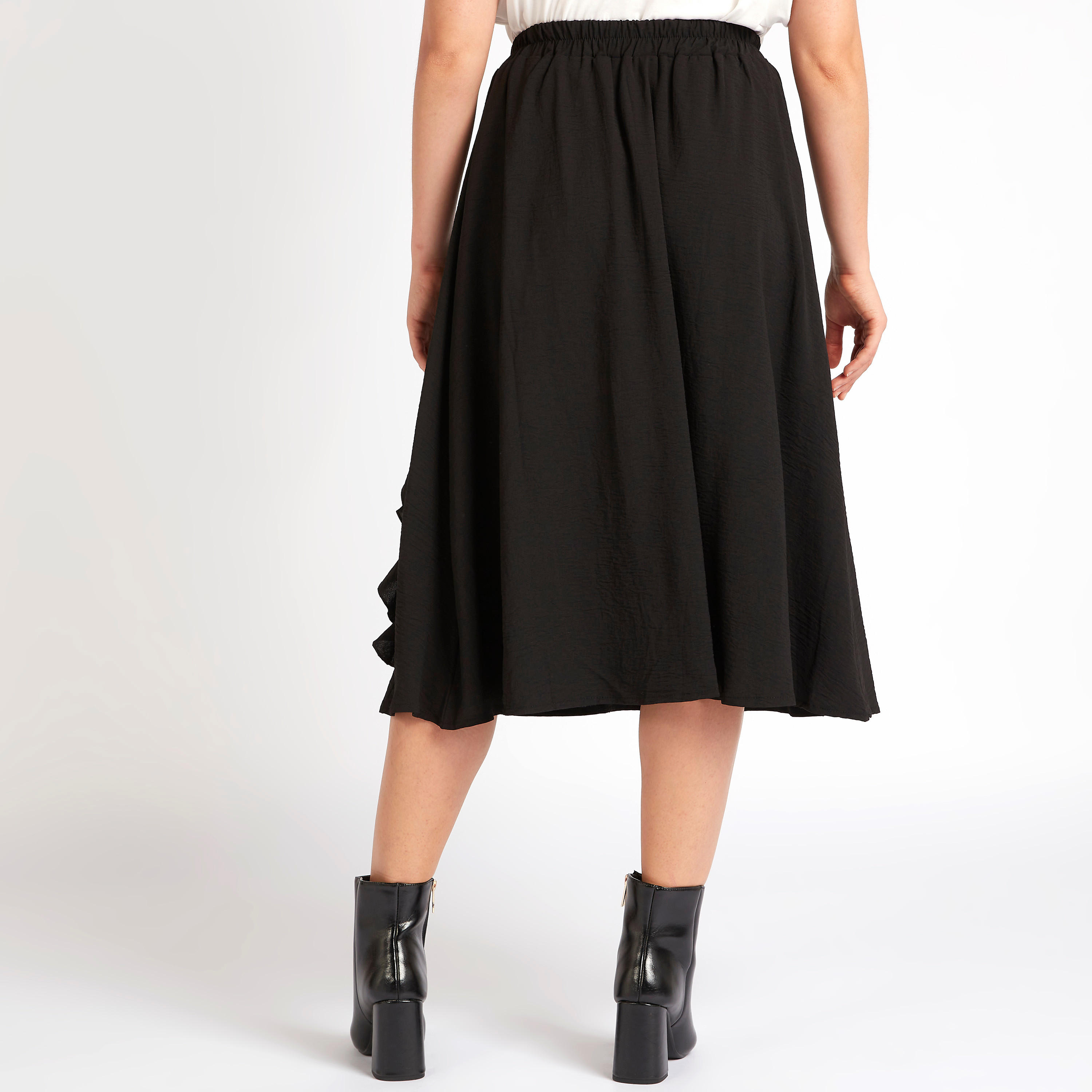 تنورة ميدي مكشكشة مع حزام مطاطي من تو إكستريمز-women-clothing-bottoms-skirts-image-4