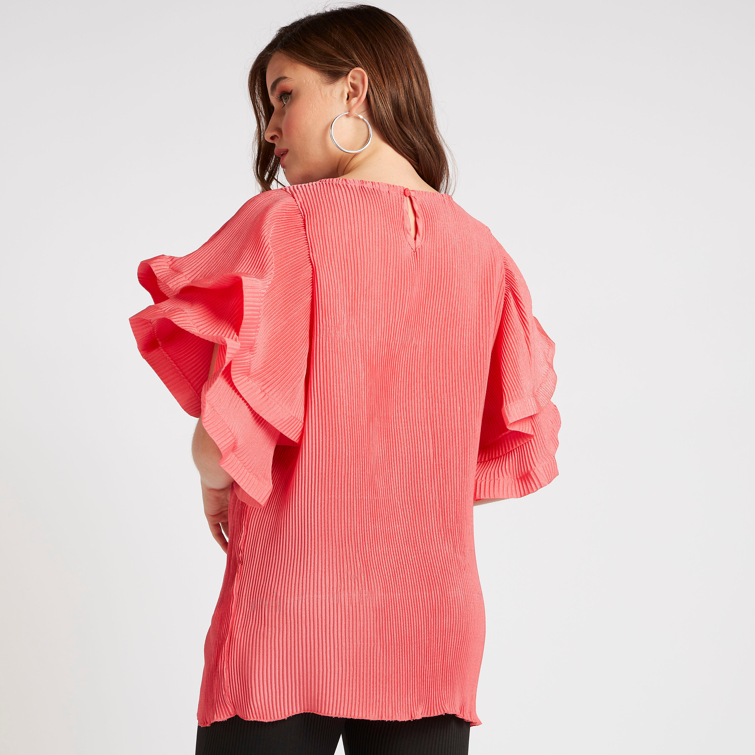 بلوزة مكشكشة طويلة بياقة ضيّفة من تو إكستريمز-women-clothing-shirtsandblouses-blouses-image-3