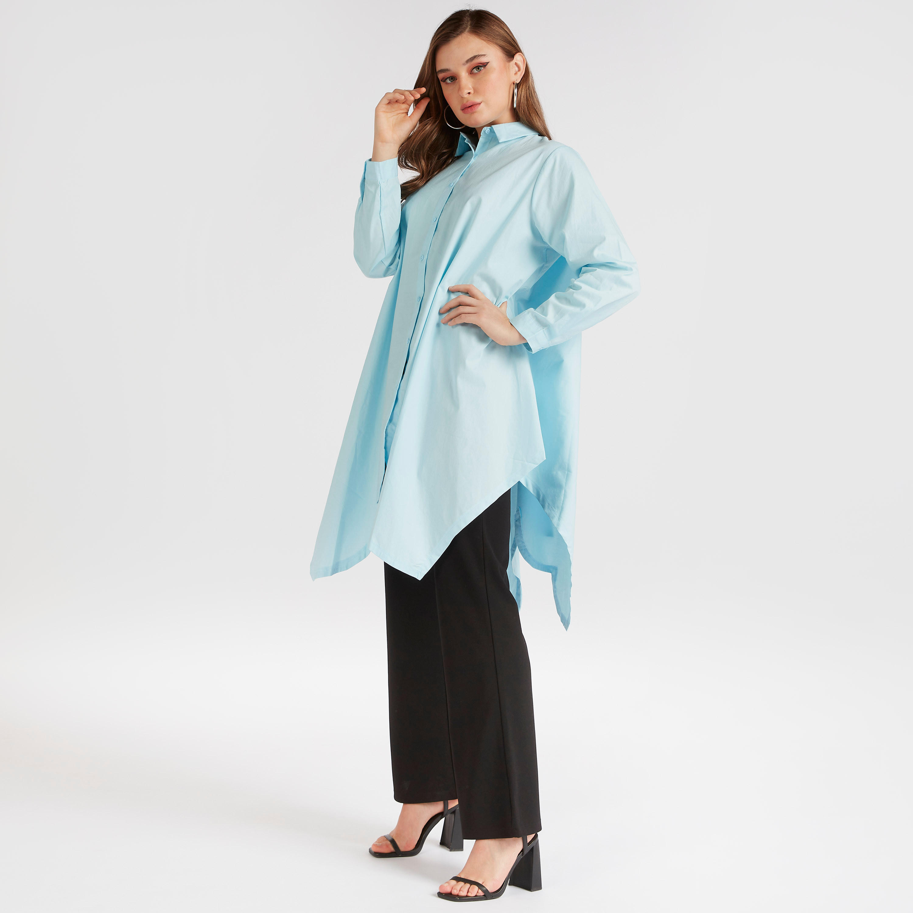 2Xtremz Solid Oversized Shirt with Asymmetric Hem-women-clothing-shirtsandblouses-shirts-image-6