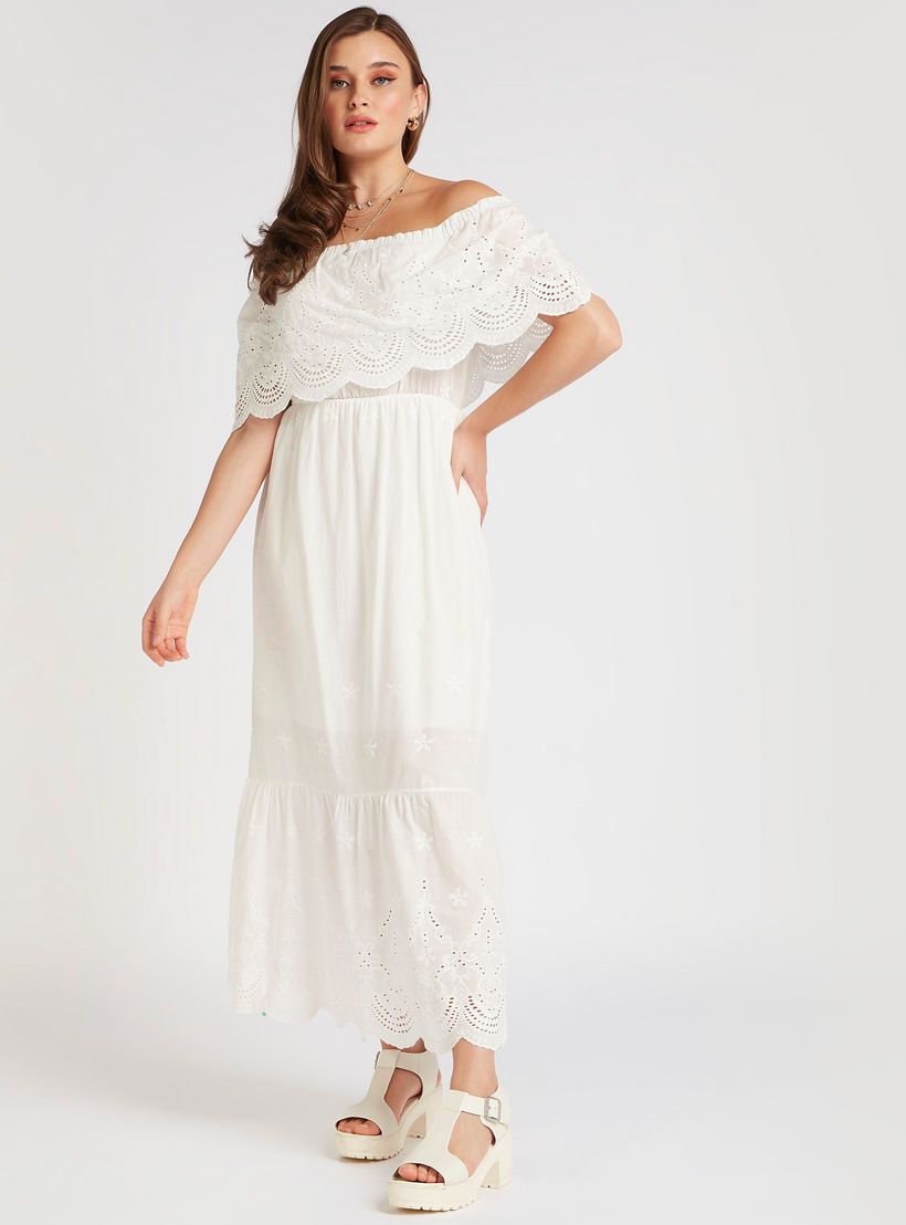 فستان مطرّز طويل بأكتاف مكشوفة وأكمام قصيرة-women-clothing-dresses-image-2