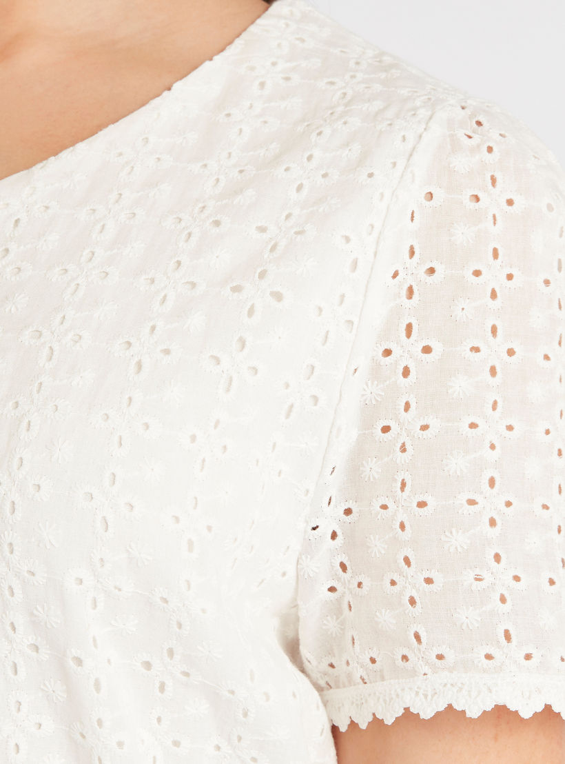 فستان ميدي بتفاصيل كشكشة وأكمام قصيرة من تو إكستريمز-women-clothing-dresses-image-6
