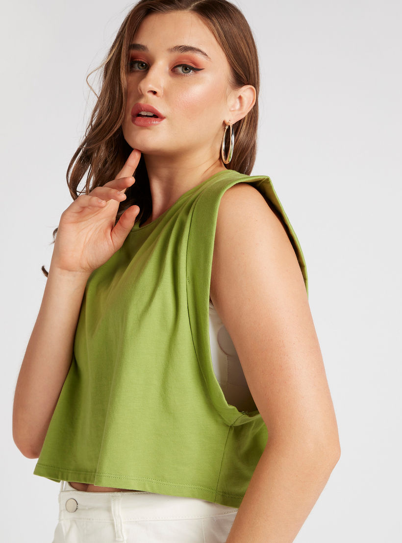 تيشيرت سادة دون أكمام بياقة ضيّقة من تو إكستريمز-women-clothing-tshirts-image-4