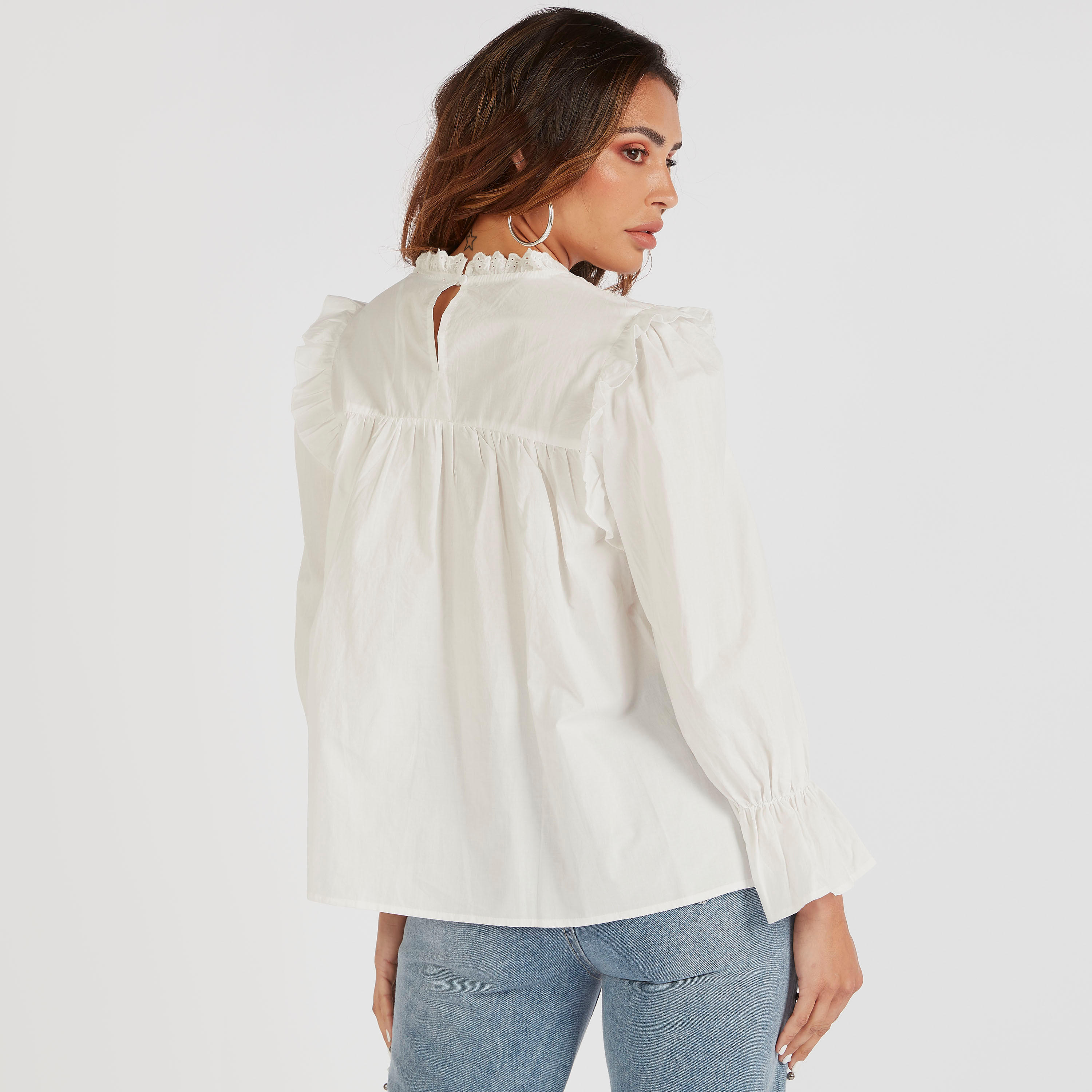 2Xtremz High Neck Solid Blouse with Long Sleeves-women-clothing-shirtsandblouses-blouses-image-4