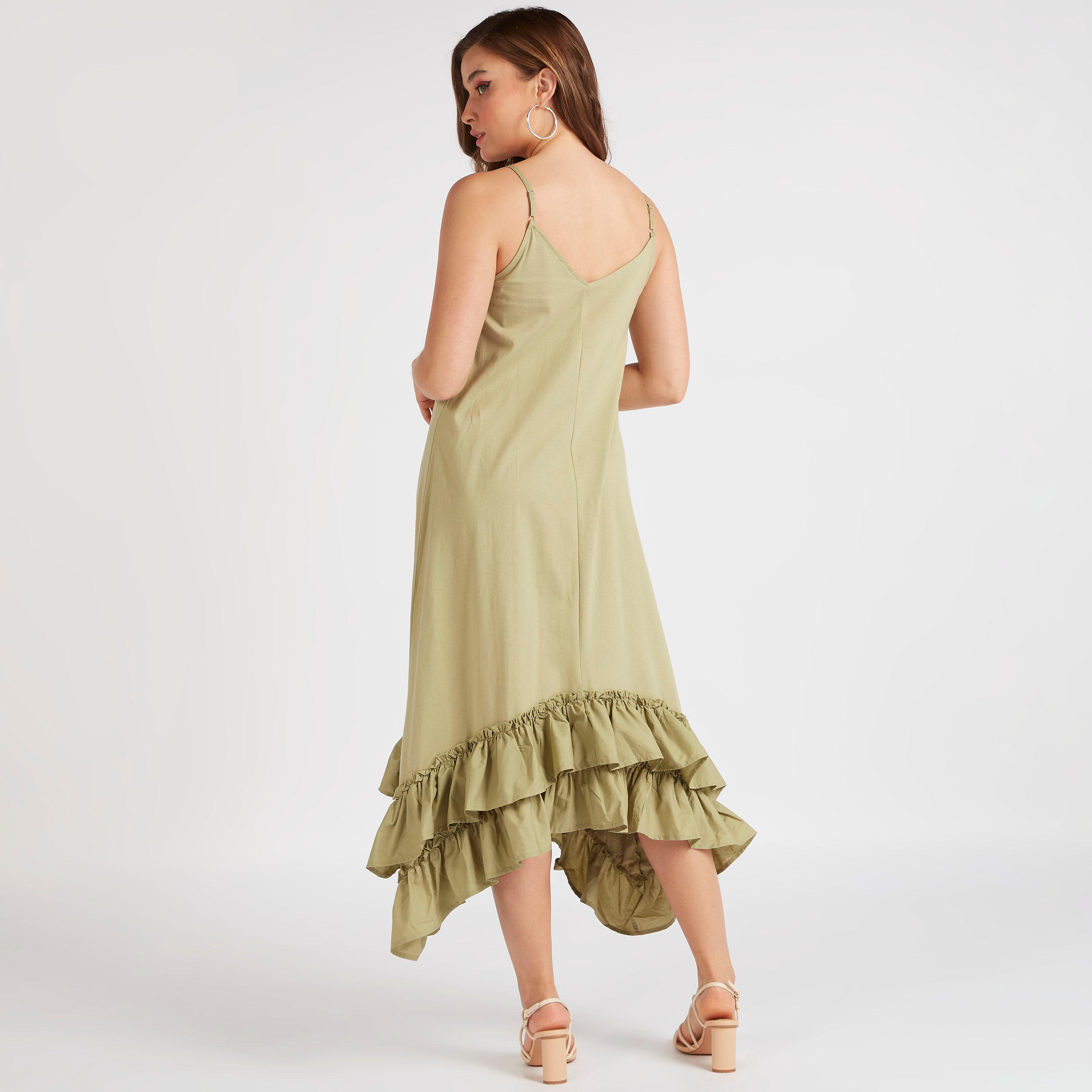 فستان ميدي دون أكمام بياقة V من توإكستريمز-women-clothing-dresses-image-4