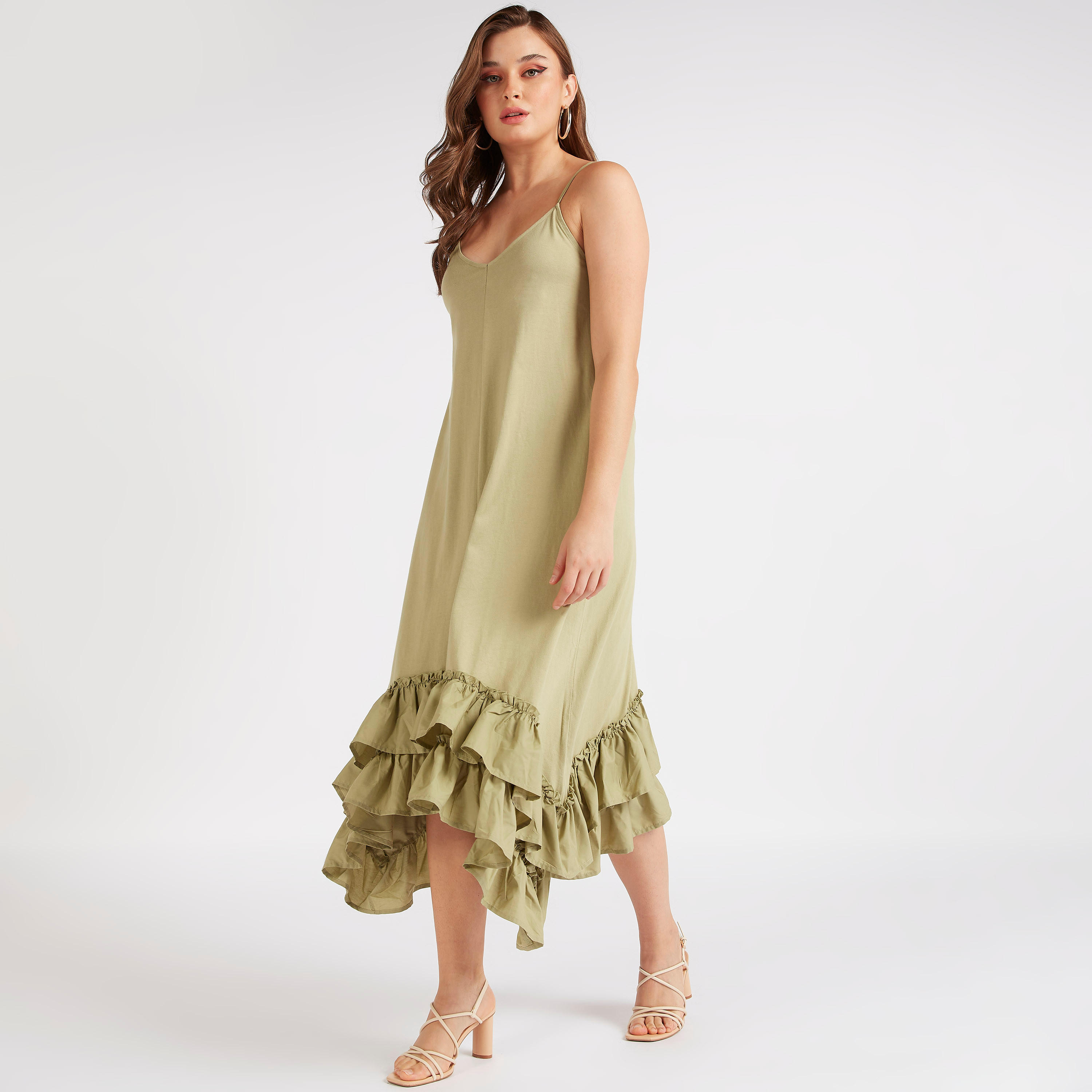 فستان ميدي دون أكمام بياقة V من توإكستريمز-women-clothing-dresses-image-6