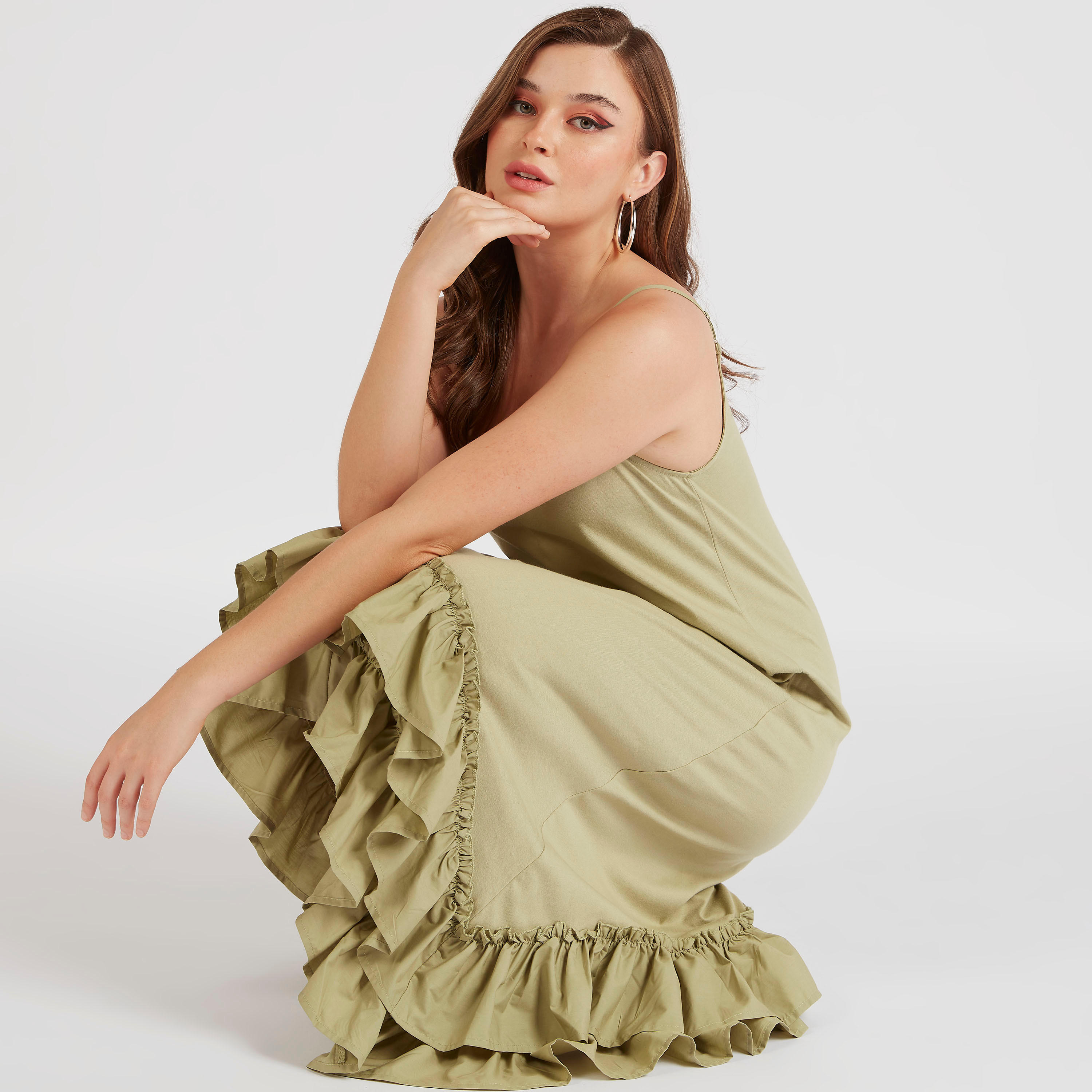 فستان ميدي دون أكمام بياقة V من توإكستريمز-women-clothing-dresses-image-7