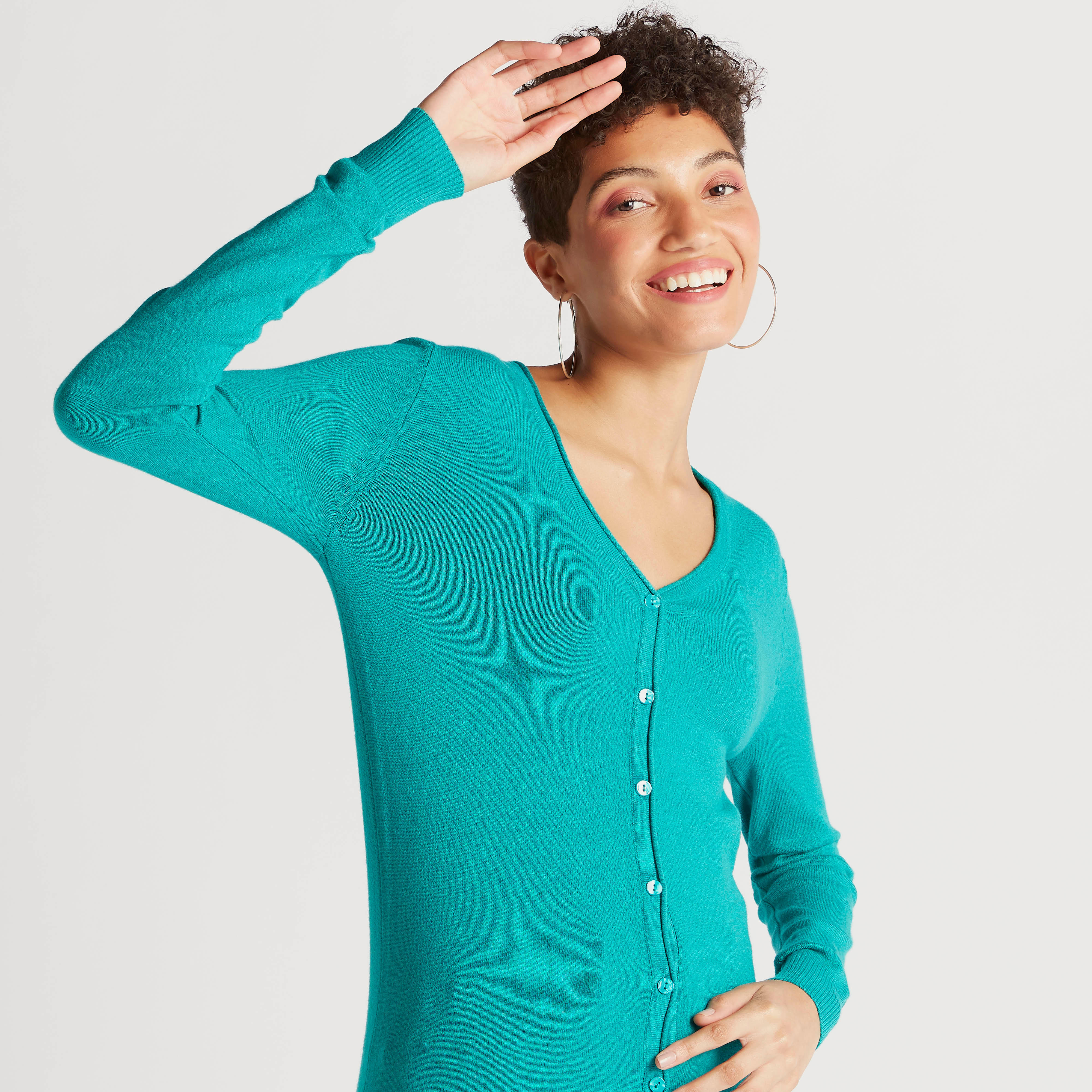 كارديجان سادة بياقة V وأكمام طويلة من تو إكستريمز-women-winterwear-cardigansandjumpers-cardigans-image-4