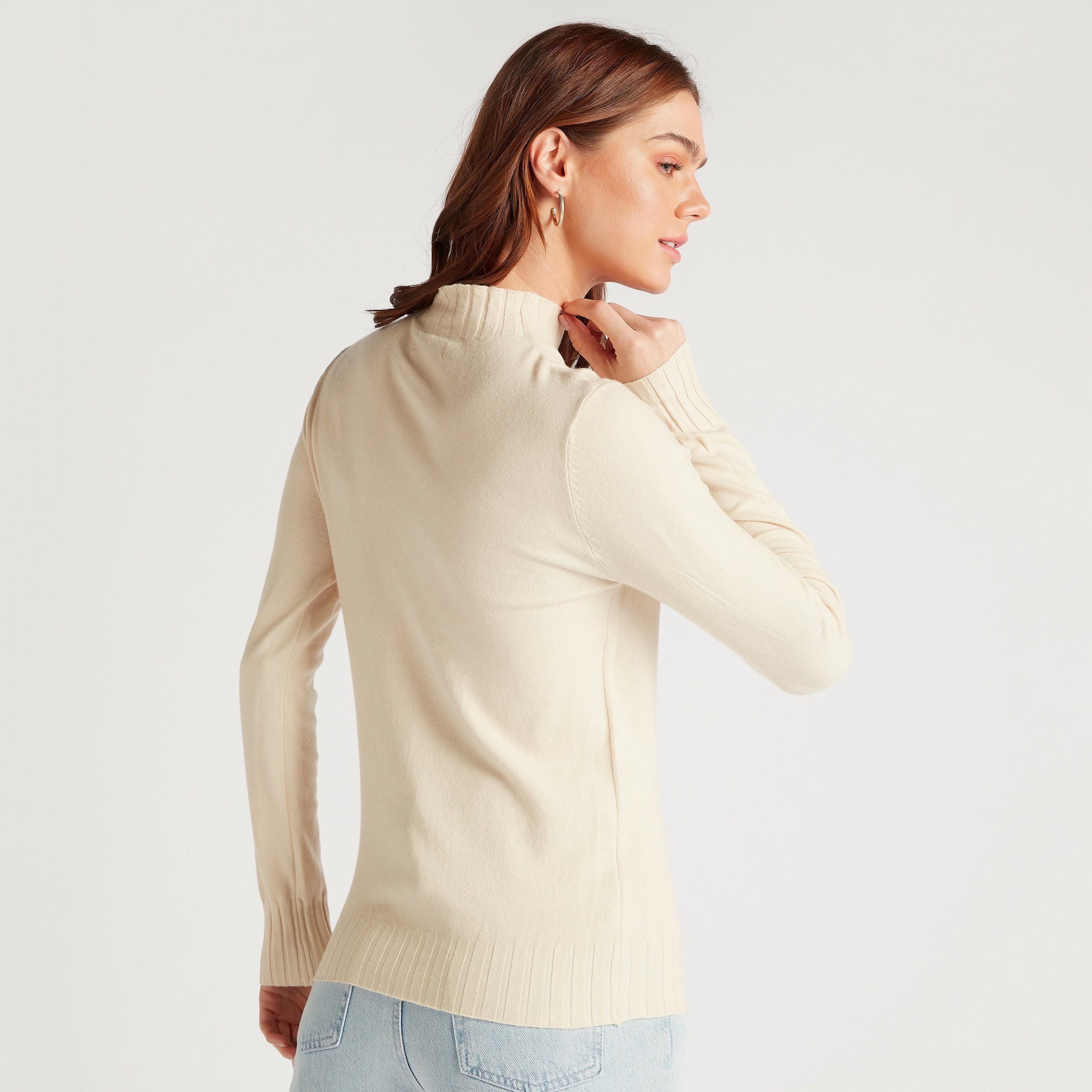 كنزة سادة بياقة عالية وأكمام طويلة من تو إكستريمز-women-clothing-cardigansandjumpers-jumpers-image-4