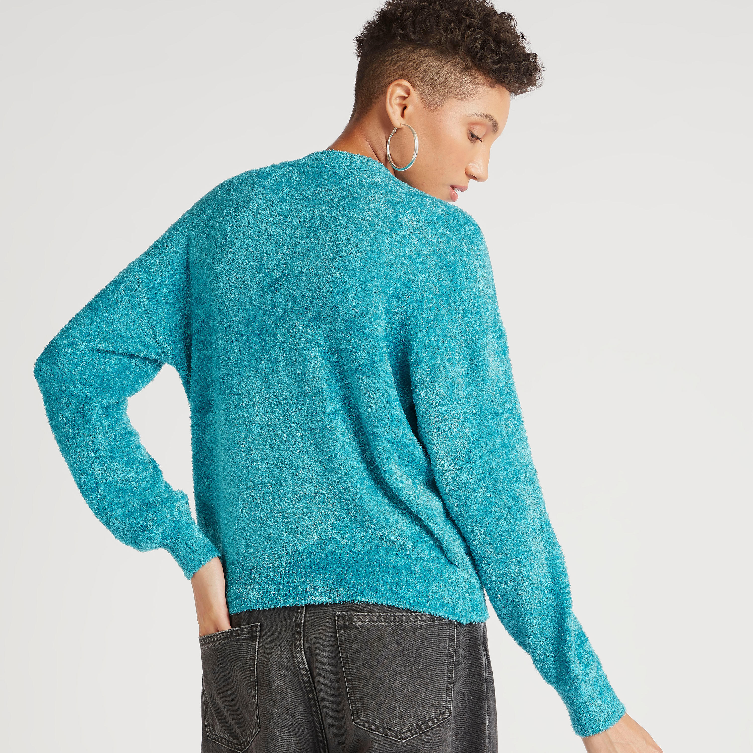 كنزة بارزة الملمس بياقة ضيّقة وأكمام طويلة من تو إكستريمز-women-clothing-cardigansandjumpers-jumpers-image-4
