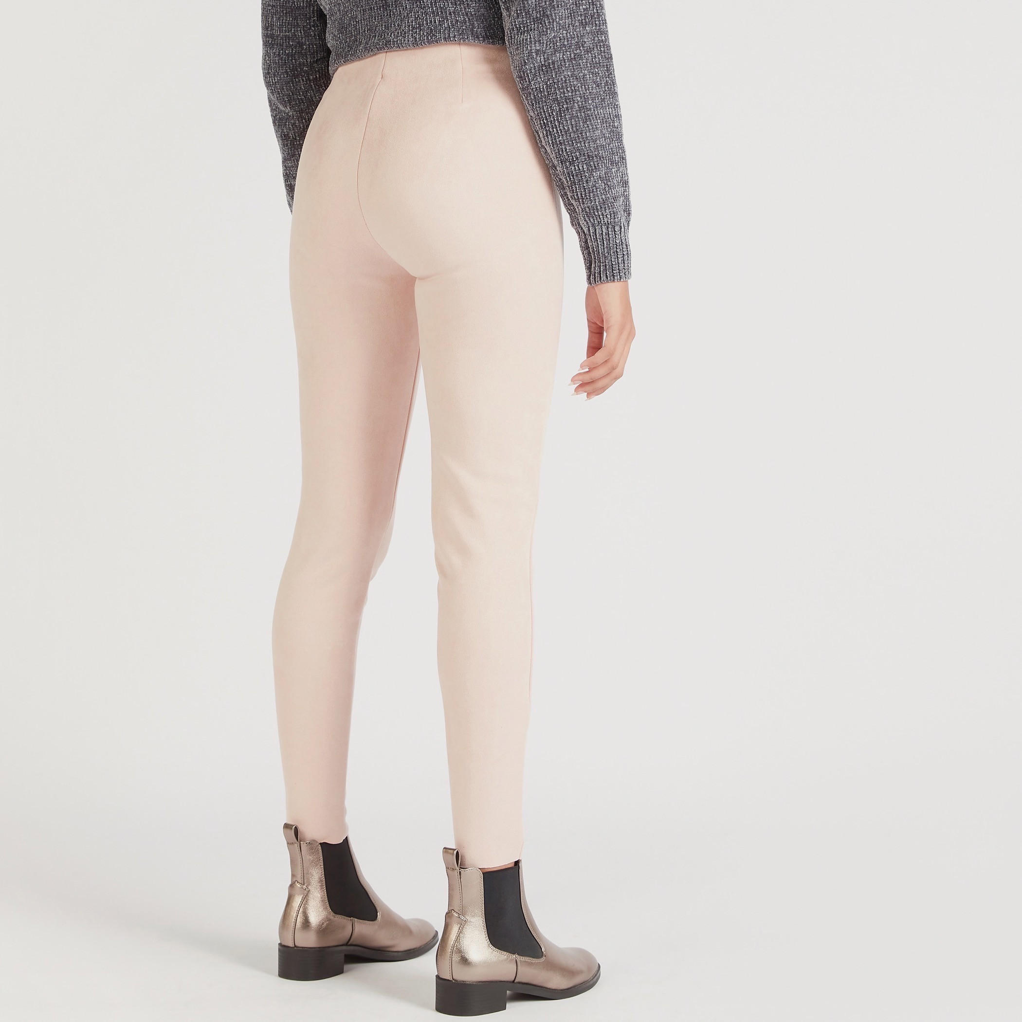 بنطلون ليقنز بارز الملمس بخصر مطّاطي متوسّط الارتفاع من تو إكستريمز-women-clothing-bottoms-leggings-image-4