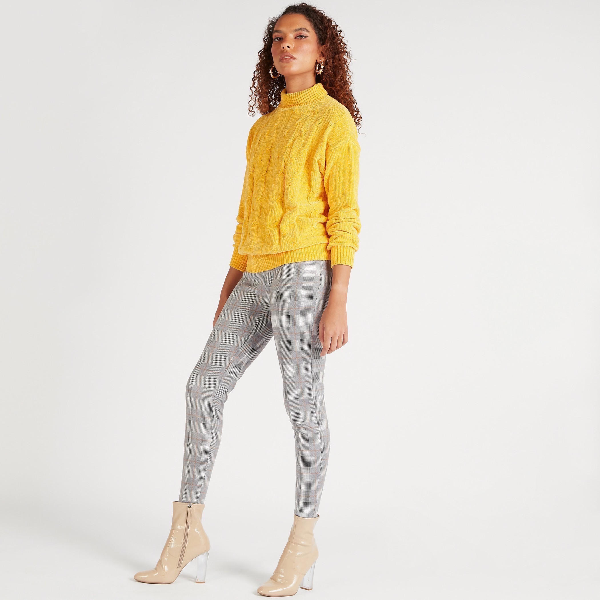 بنطلون كاروهات بخصر مطّاطي متوسّط الارتفاع من تو إكستريمز-women-clothing-bottoms-leggings-image-2