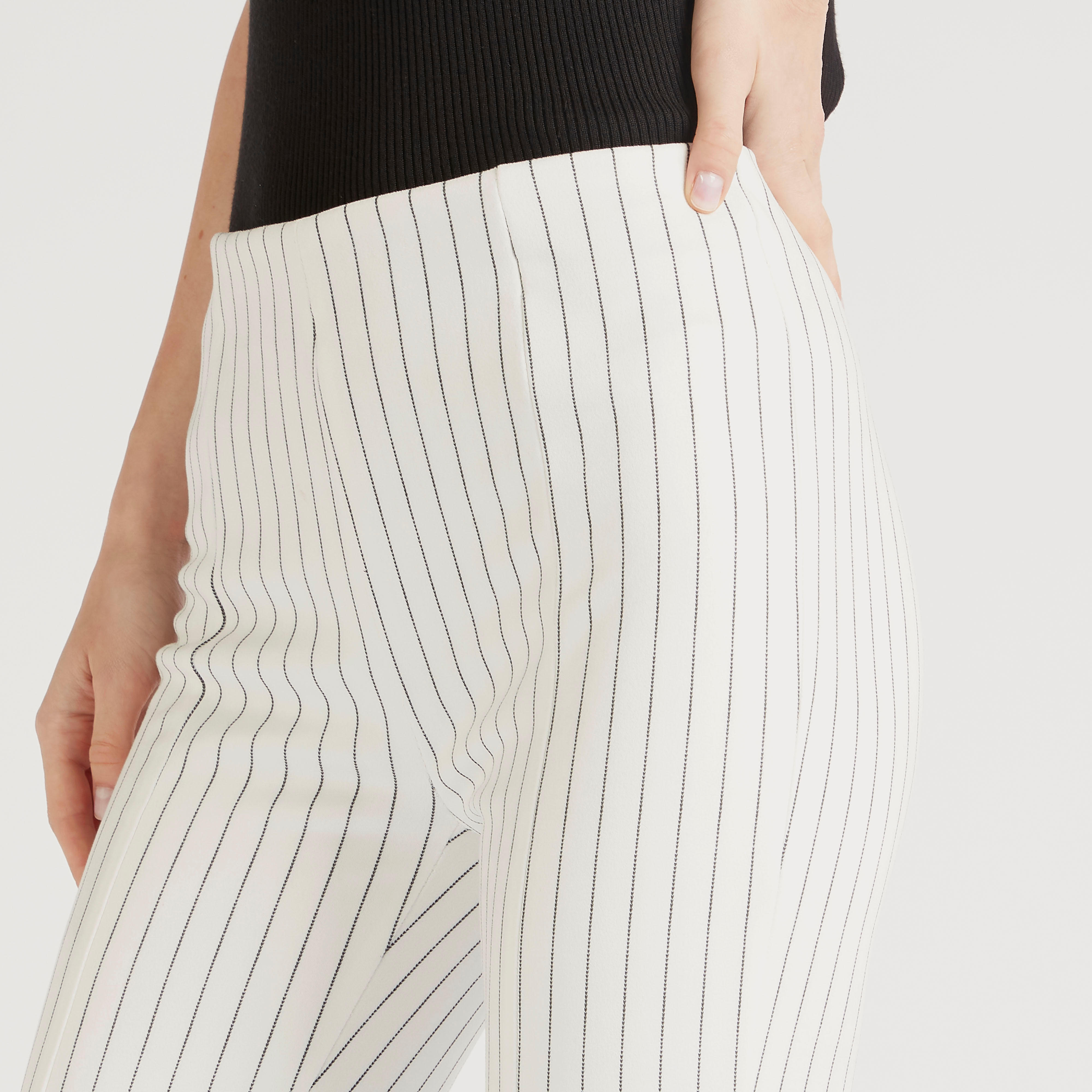 بنطلون ليقنز مخطّط بخصر مطّاطي متوسّط الارتفاع من تو إكستريمز-women-clothing-bottoms-leggings-image-3