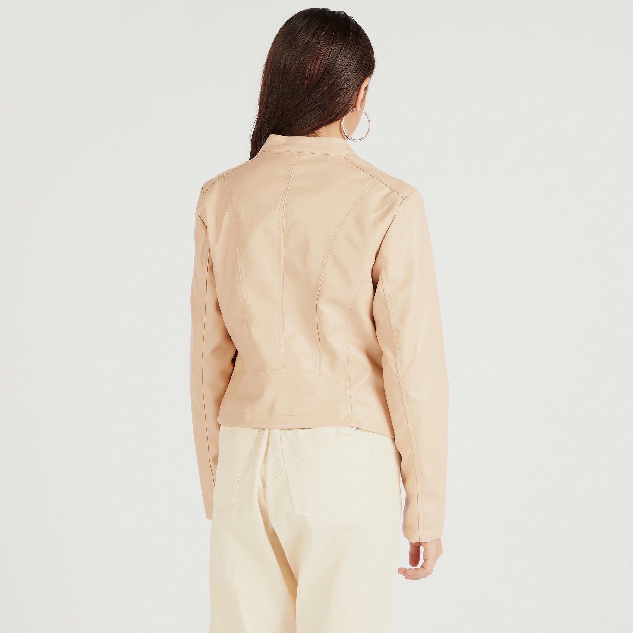 جاكيت بايكر بأكمام طويلة وسحّاب إغلاق من توإكستريمز-women-winterwear-coatsandjackets-jackets-image-4