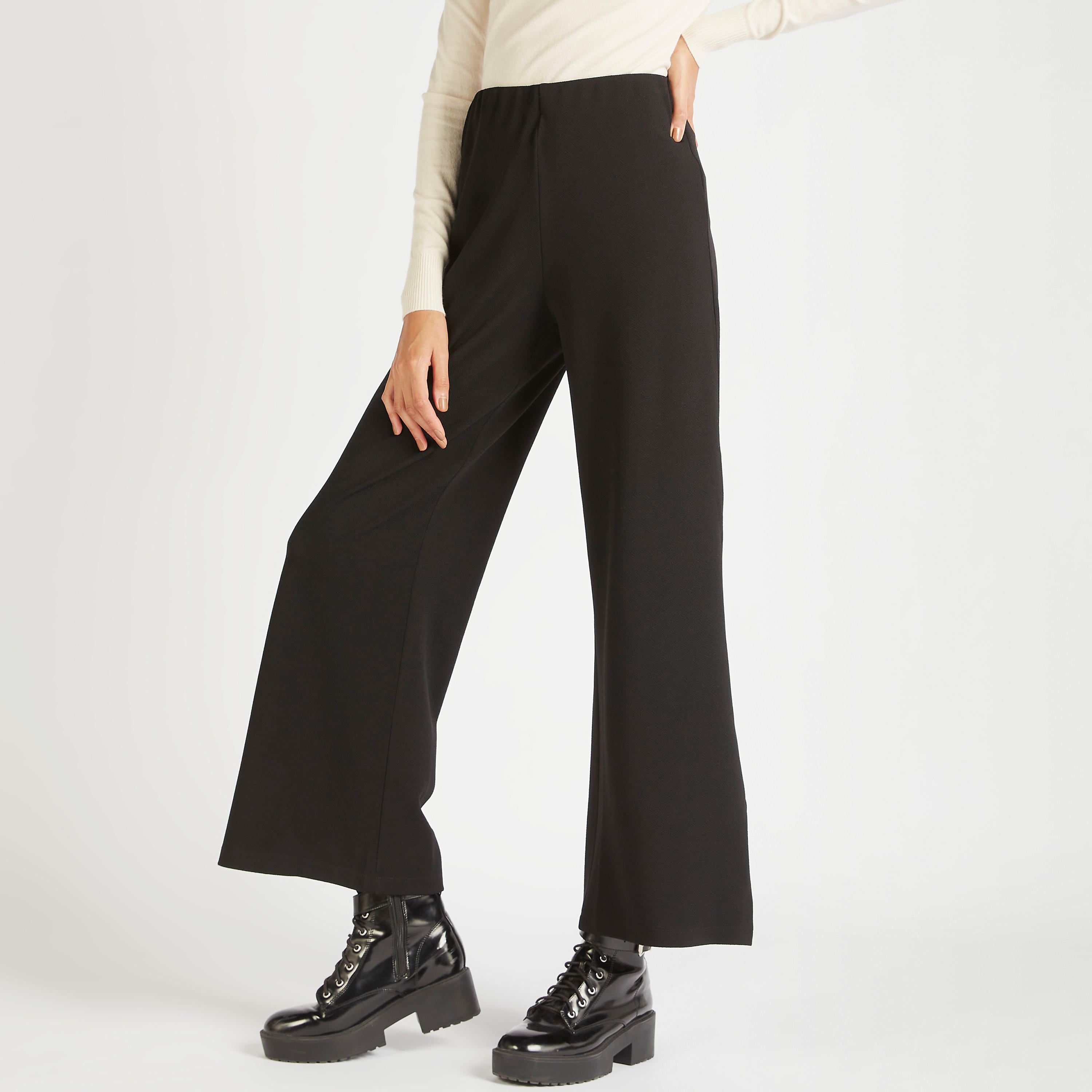 بنطلون واسع السّاقين سادة بخصر مرتفع من تو إكستريمز-women-clothing-bottoms-trousers-image-4