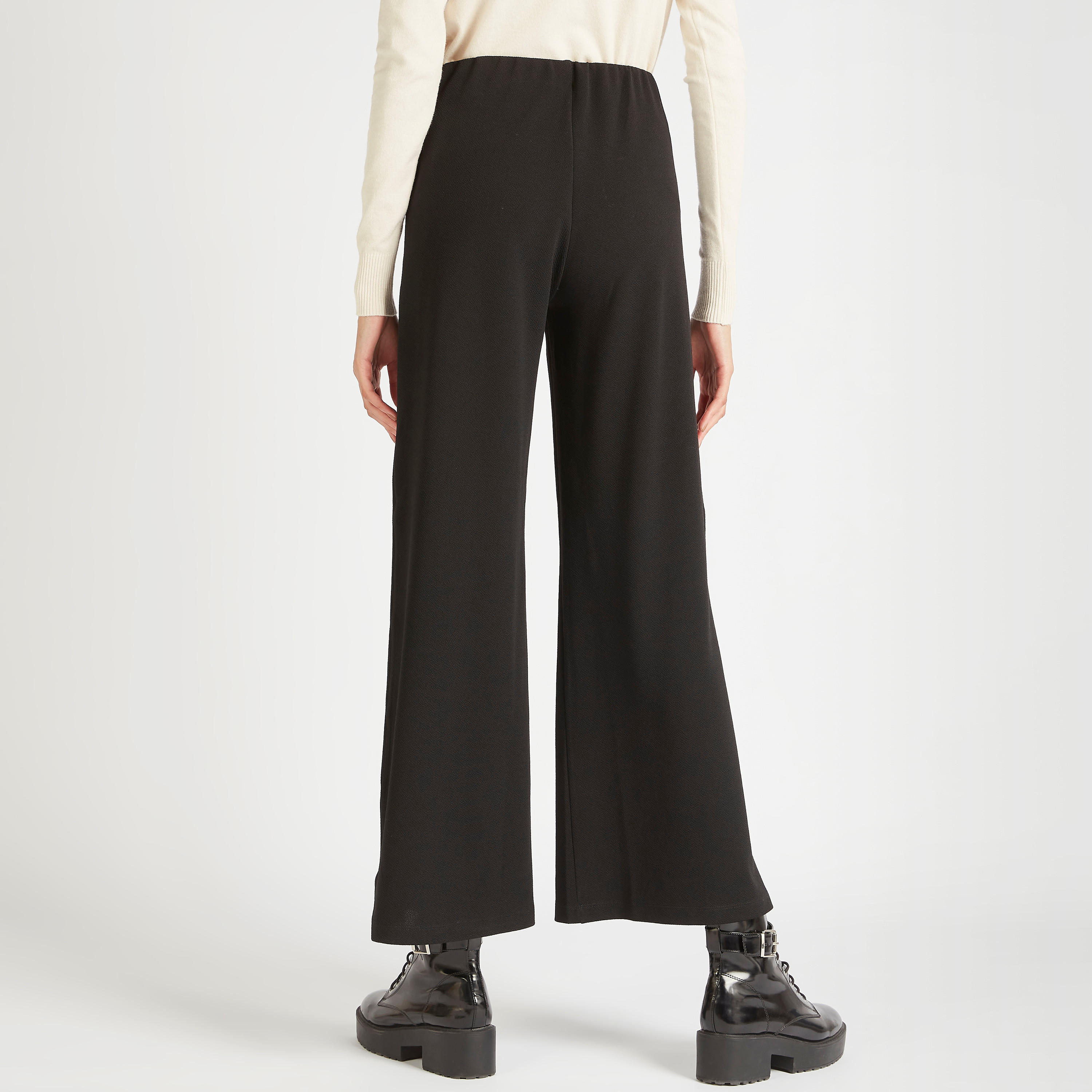 بنطلون واسع السّاقين سادة بخصر مرتفع من تو إكستريمز-women-clothing-bottoms-trousers-image-1