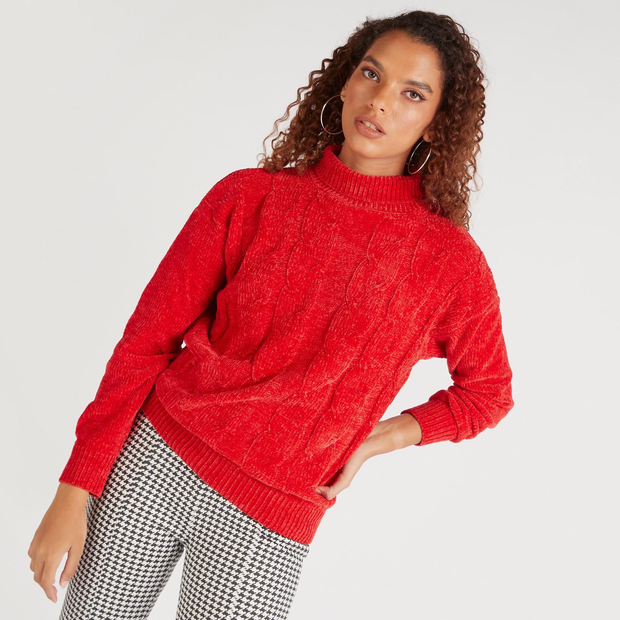 كنزة بياقة عالية وغرز متداخلة من توإكستريمز-women-clothing-cardigansandjumpers-jumpers-image-8
