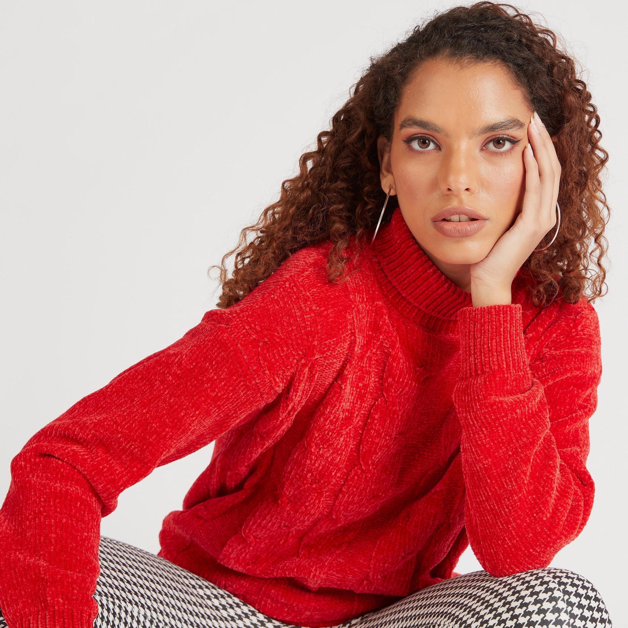 كنزة بياقة عالية وغرز متداخلة من توإكستريمز-women-clothing-cardigansandjumpers-jumpers-image-3
