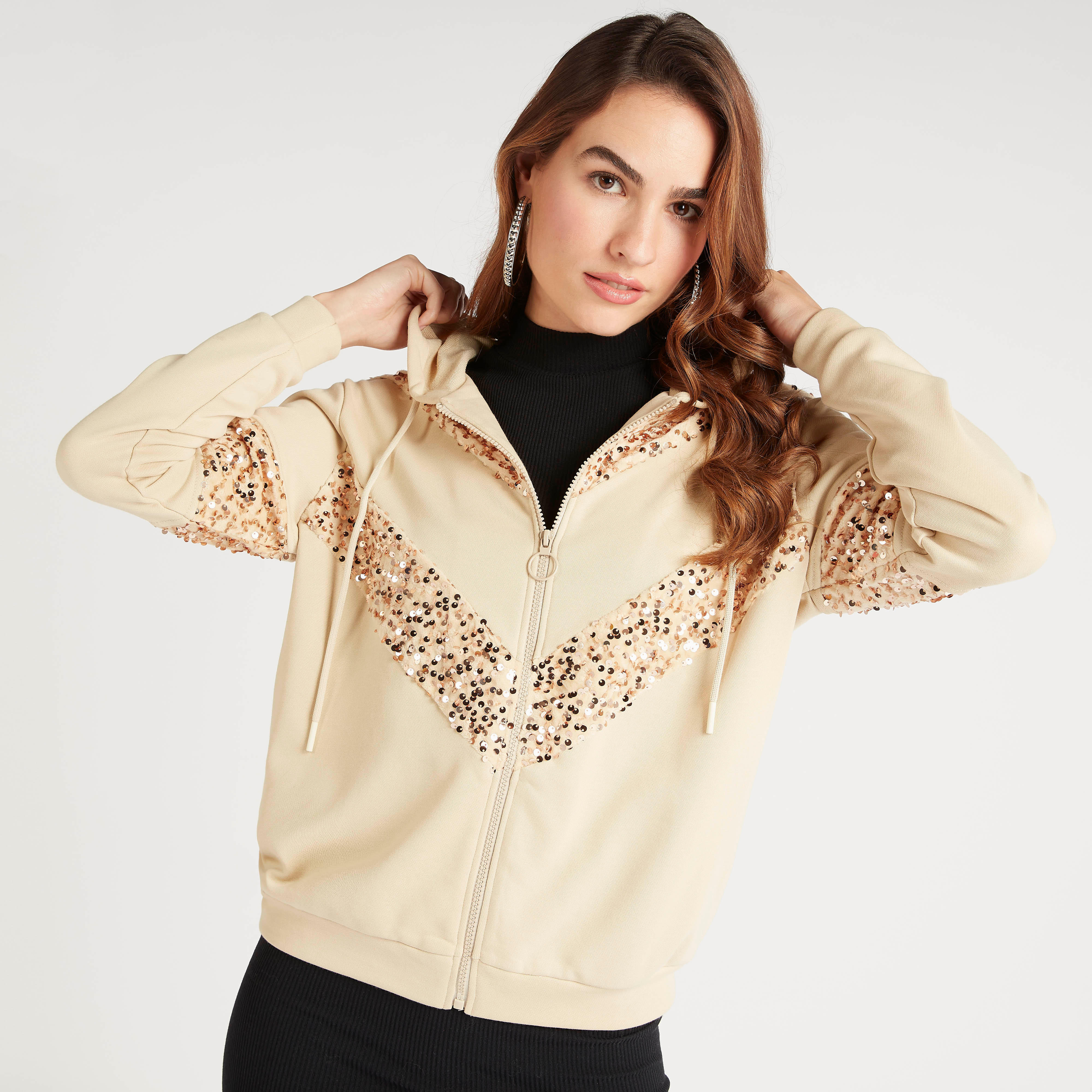 جاكيت مزين بسحاب وقبعة وأكمام طويلة من تو إكستريمز-women-winterwear-coatsandjackets-jackets-image-1