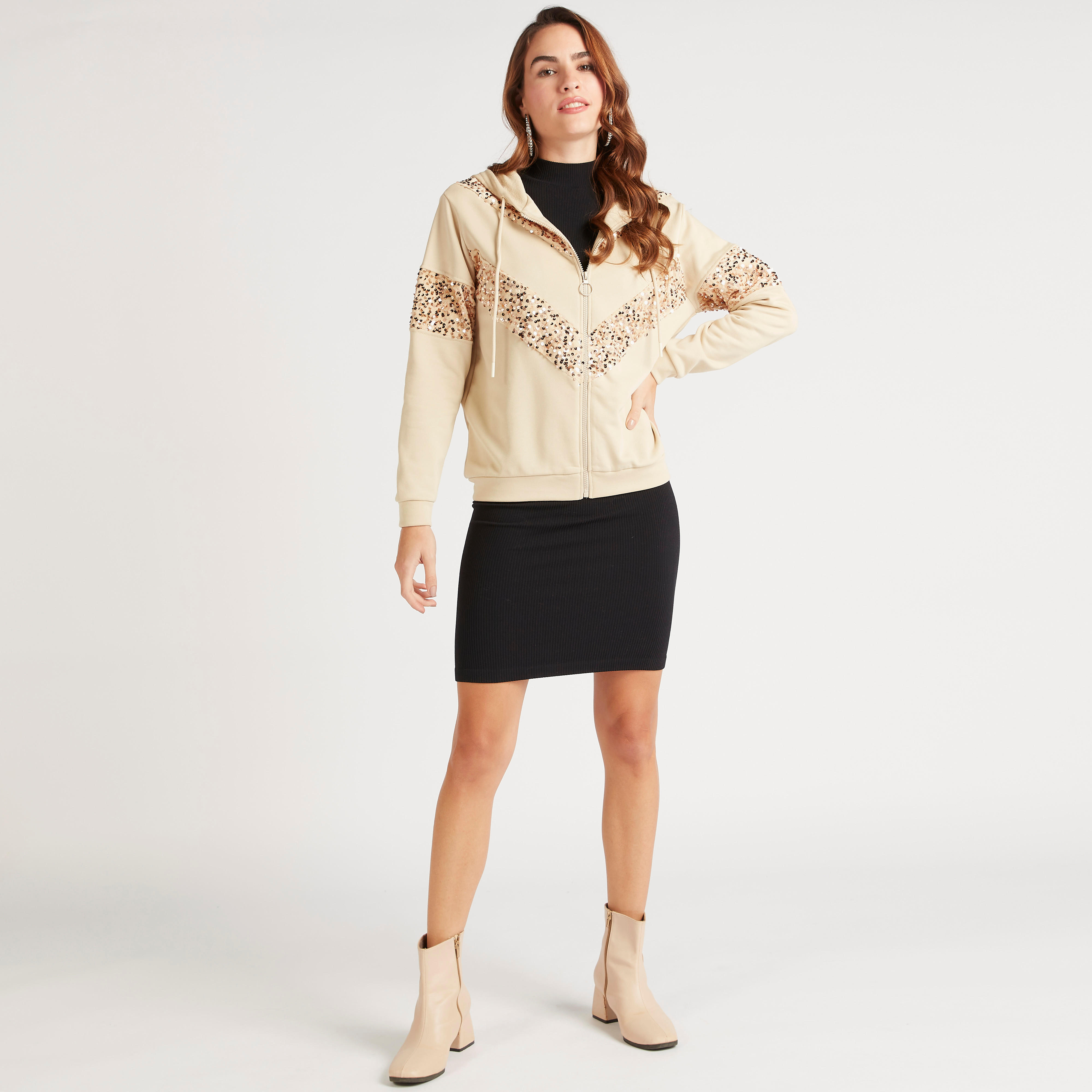 جاكيت مزين بسحاب وقبعة وأكمام طويلة من تو إكستريمز-women-winterwear-coatsandjackets-jackets-image-2