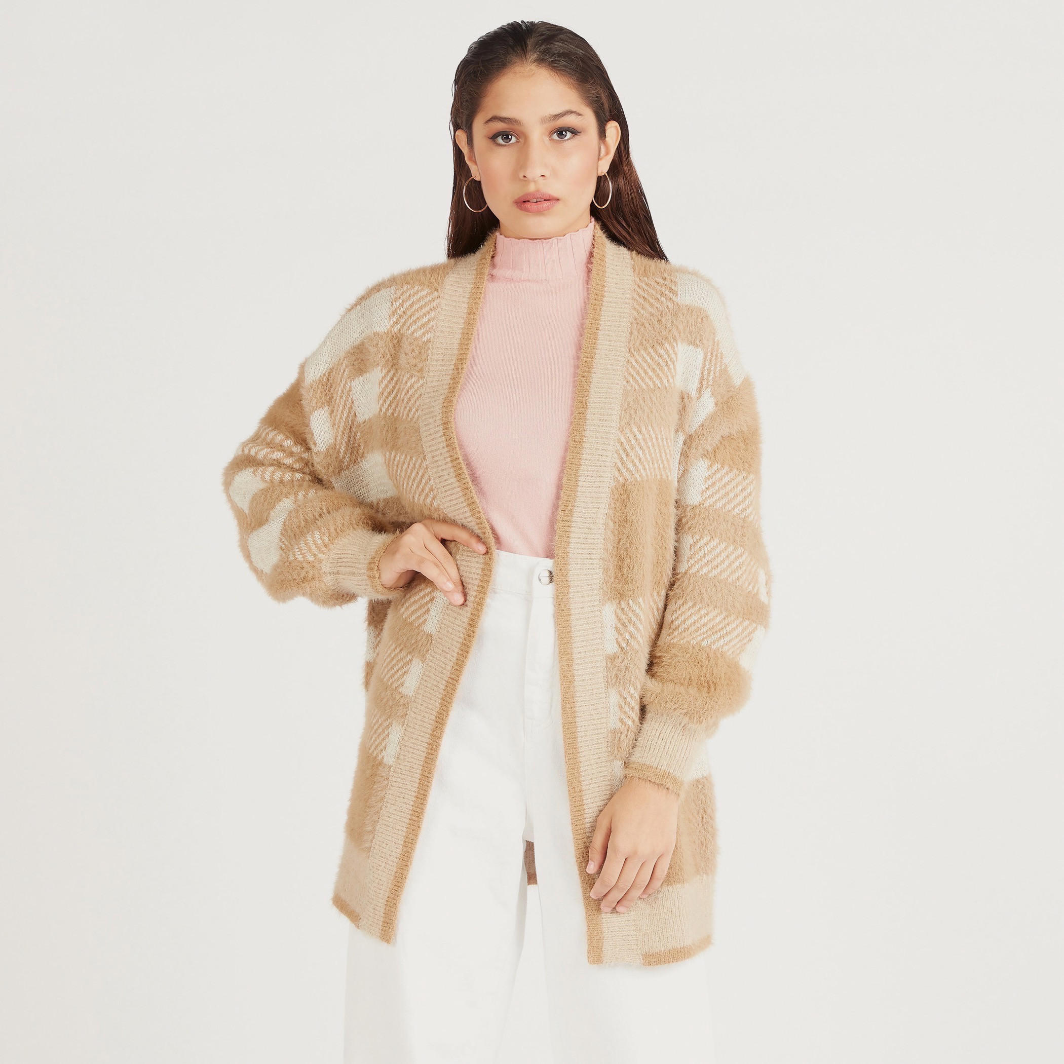 كارديجان مفتوح بارز الملمس بأكمام طويلة من توإكستريمز-women-winterwear-cardigansandjumpers-cardigans-image-4