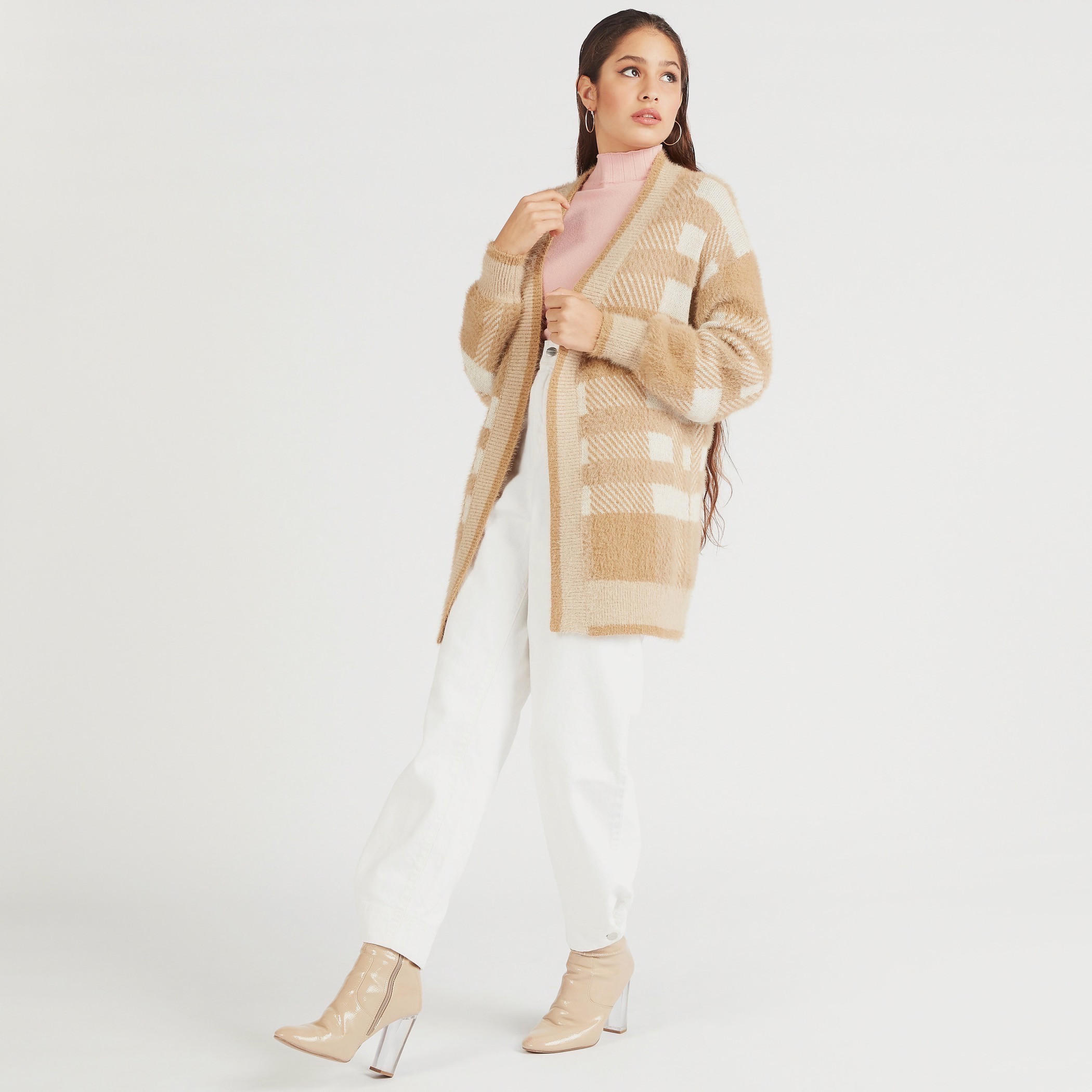 كارديجان مفتوح بارز الملمس بأكمام طويلة من توإكستريمز-women-winterwear-cardigansandjumpers-cardigans-image-3