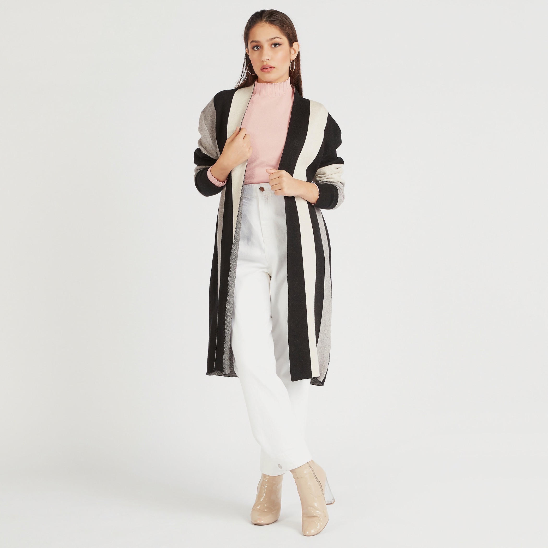 كارديجان طويل كتل ألوان بأكمام طويل من توإكستريمز-women-winterwear-cardigansandjumpers-cardigans-image-2